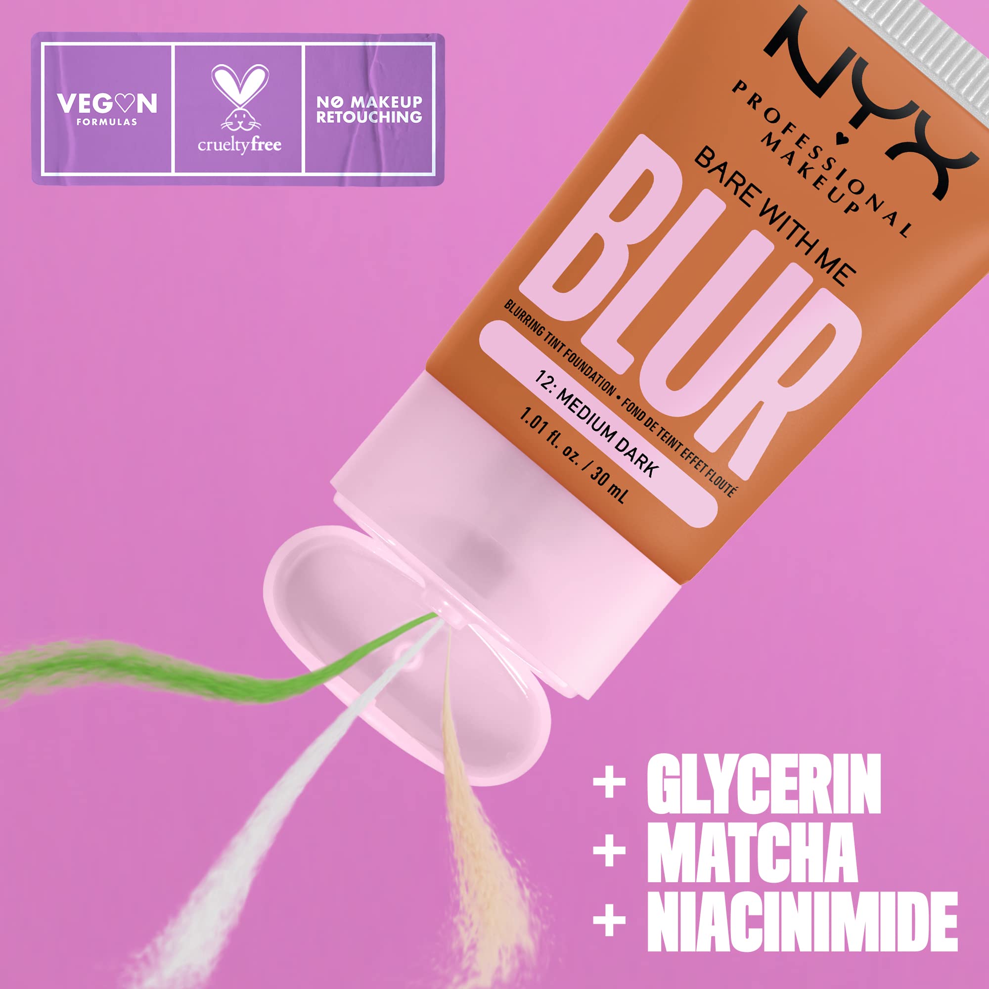 Foto 3 pulgar | Base Nyx Professional Makeup Bare With Me Blur Skin Tint - Venta Internacional.