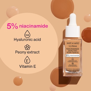 Foto 3 | Tinte Para La Piel Húmedo Y Salvaje Bare Focus 5% Niacinamide Fair - Venta Internacional.