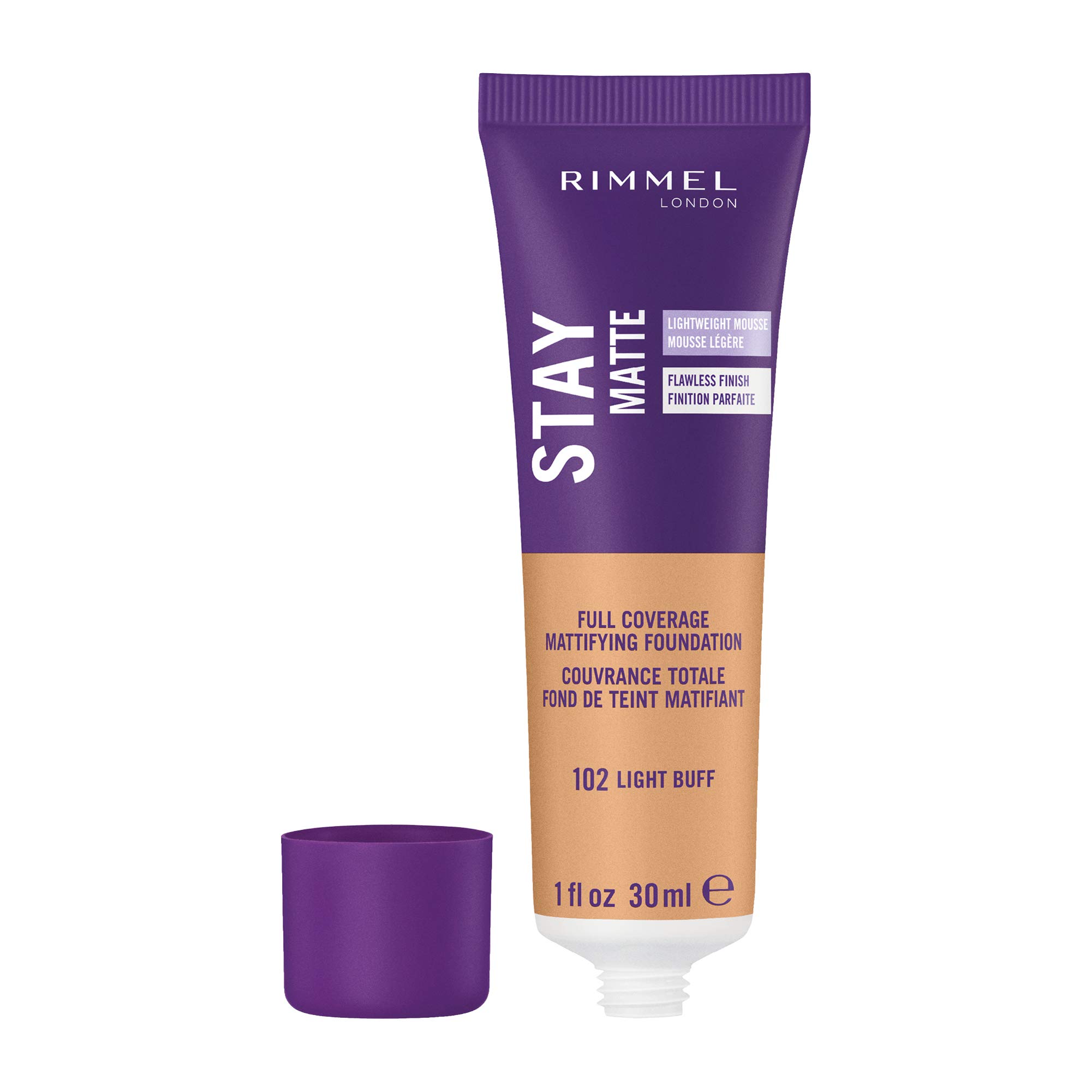 Foto 2 | Mousse Líquida Foundation Rimmel London Stay Matte, 30 Ml, 102 - Venta Internacional.