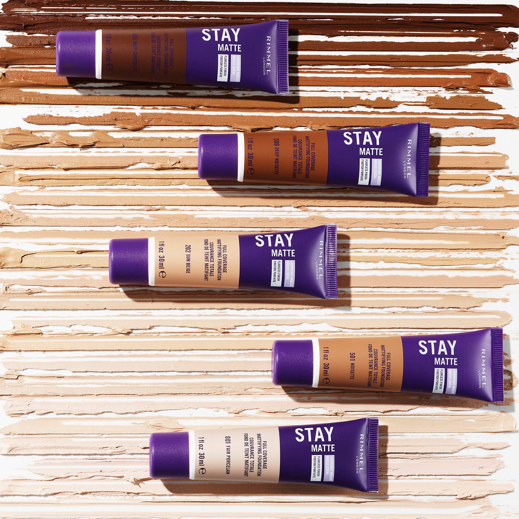 Foto 5 pulgar | Mousse Líquida Foundation Rimmel London Stay Matte, 30 Ml, 102 - Venta Internacional.