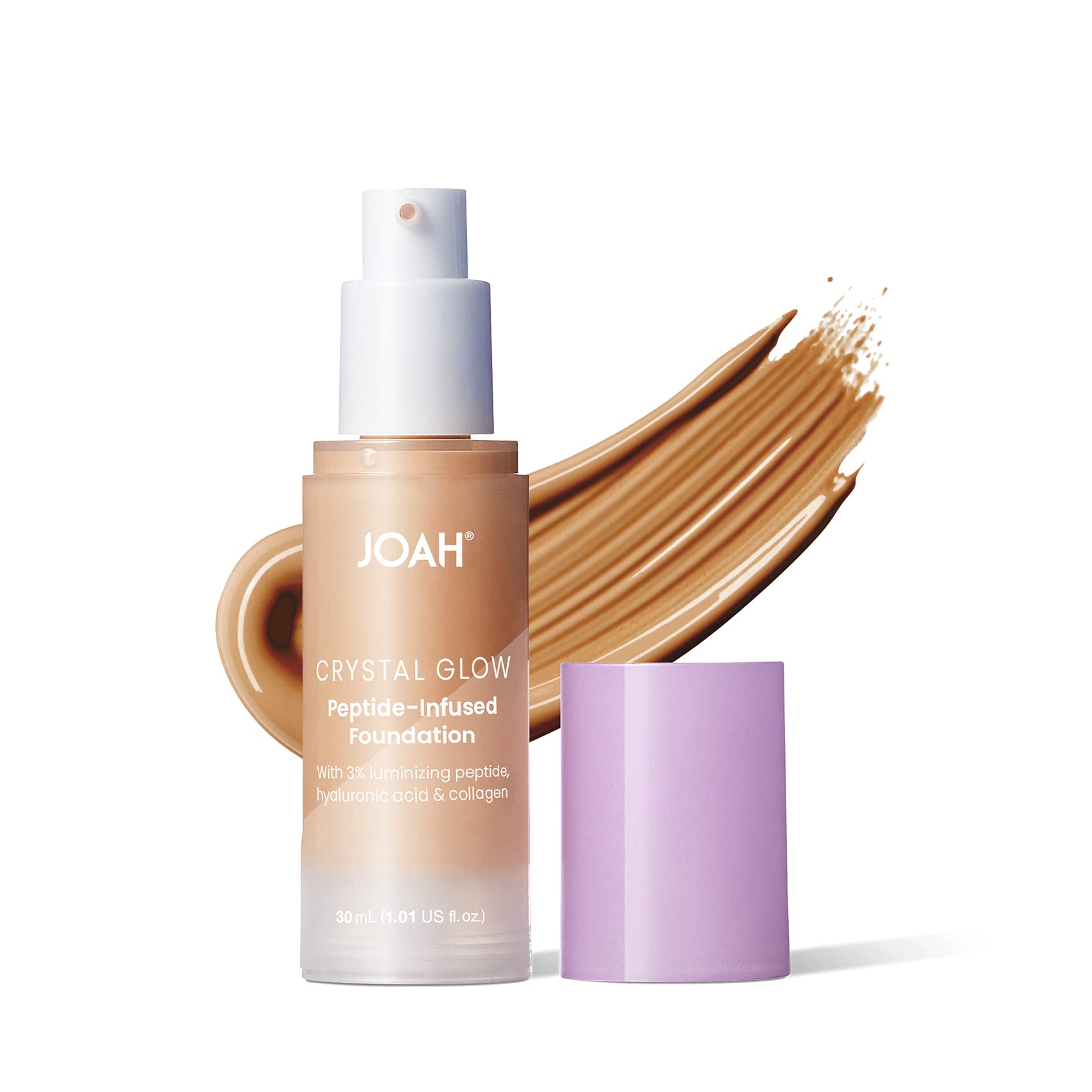 Base Joah Crystal Glow Con Infusión De Péptidos, 30 Ml, Tamaño Medio Ligero - Venta Internacional.