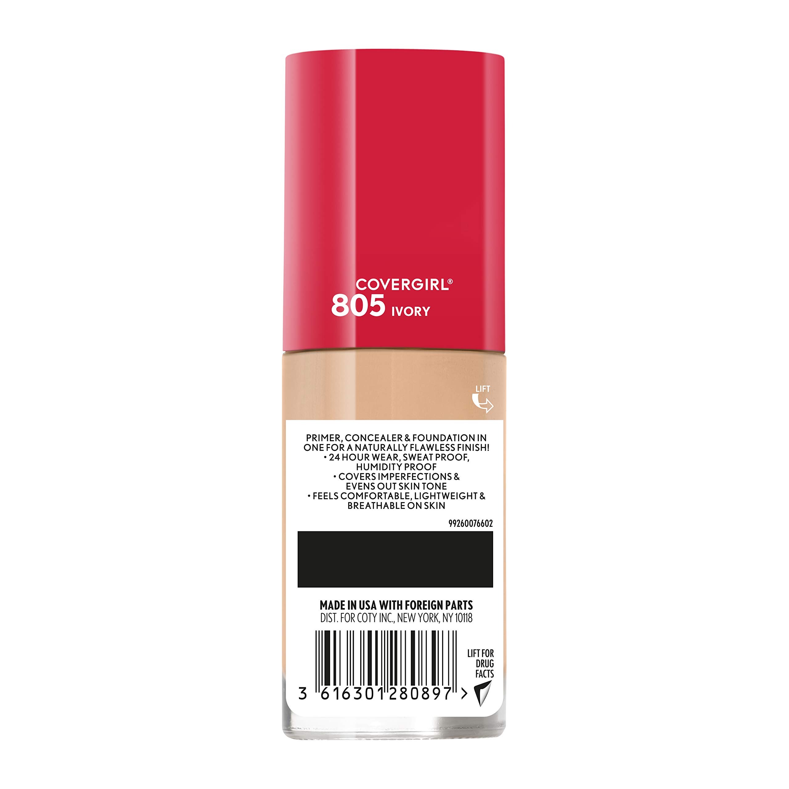 Foto 4 pulgar | Base De Maquillaje Líquida Covergirl Outlast Extreme Wear Ivory 30 Ml - Venta Internacional.