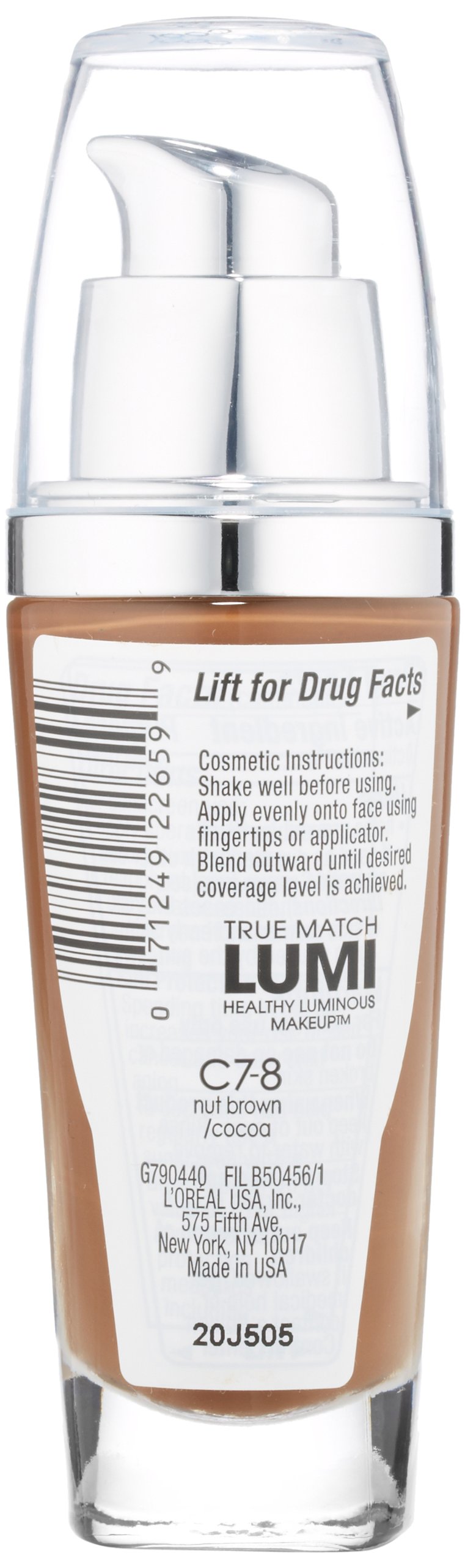 Foto 3 pulgar | Maquillaje L'oreal Paris True Match Lumi Healthy C7-8 Nut Brown - Venta Internacional.