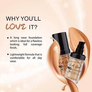 Foto 2 | Base Líquida L.a. Girl Pro Coverage Soft Honey 30 Ml - Venta Internacional.