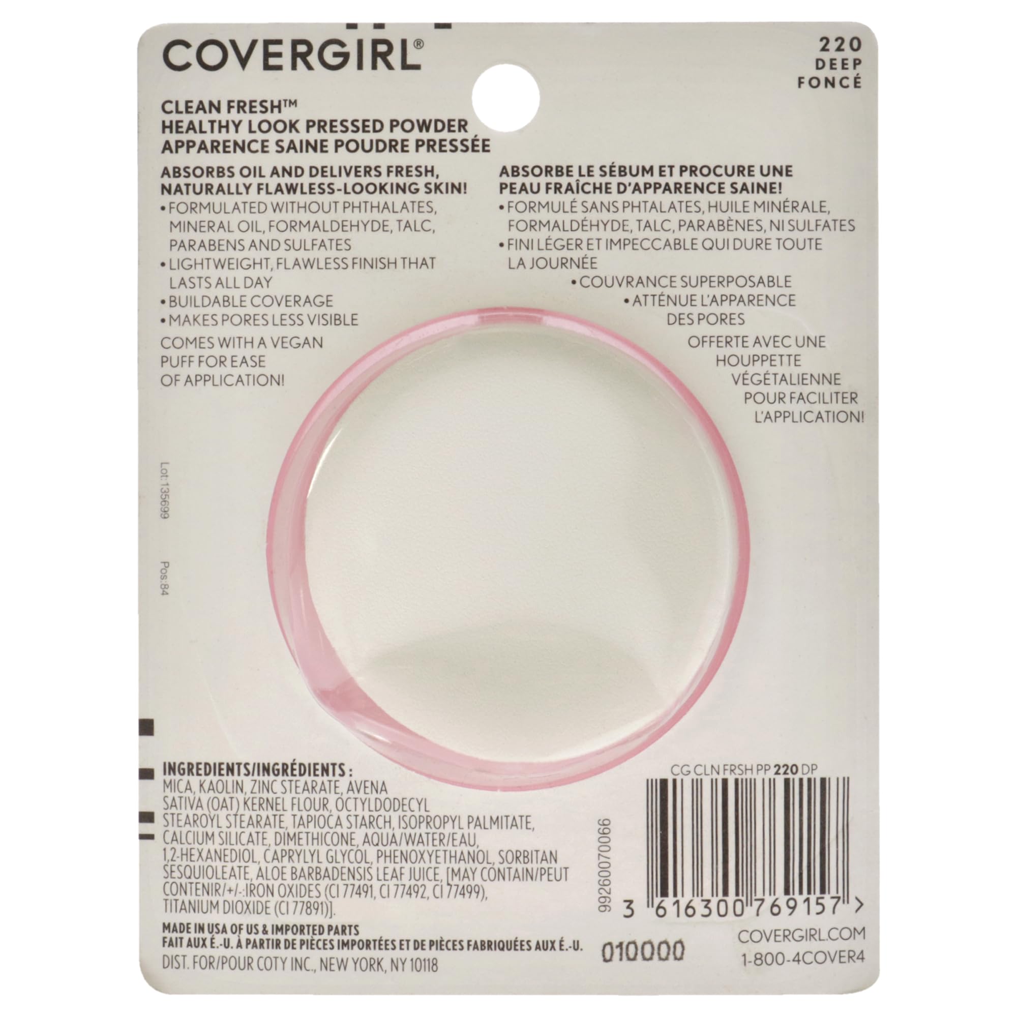 Foto 3 pulgar | Polvo Covergirl Clean Fresh Pressed 220 Deep 10 G - Venta Internacional.