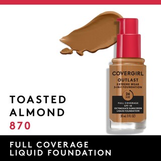Foto 3 | Base De Maquillaje Líquida Covergirl Outlast Extreme Wear Toasted Almond - Venta Internacional.