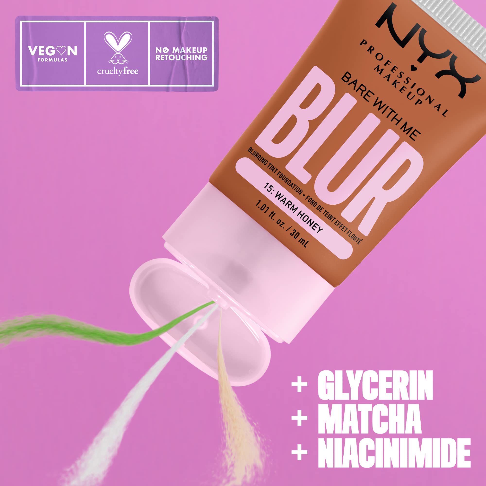 Foto 3 pulgar | Base Nyx Professional Makeup Bare With Me Warm Honey - Venta Internacional.