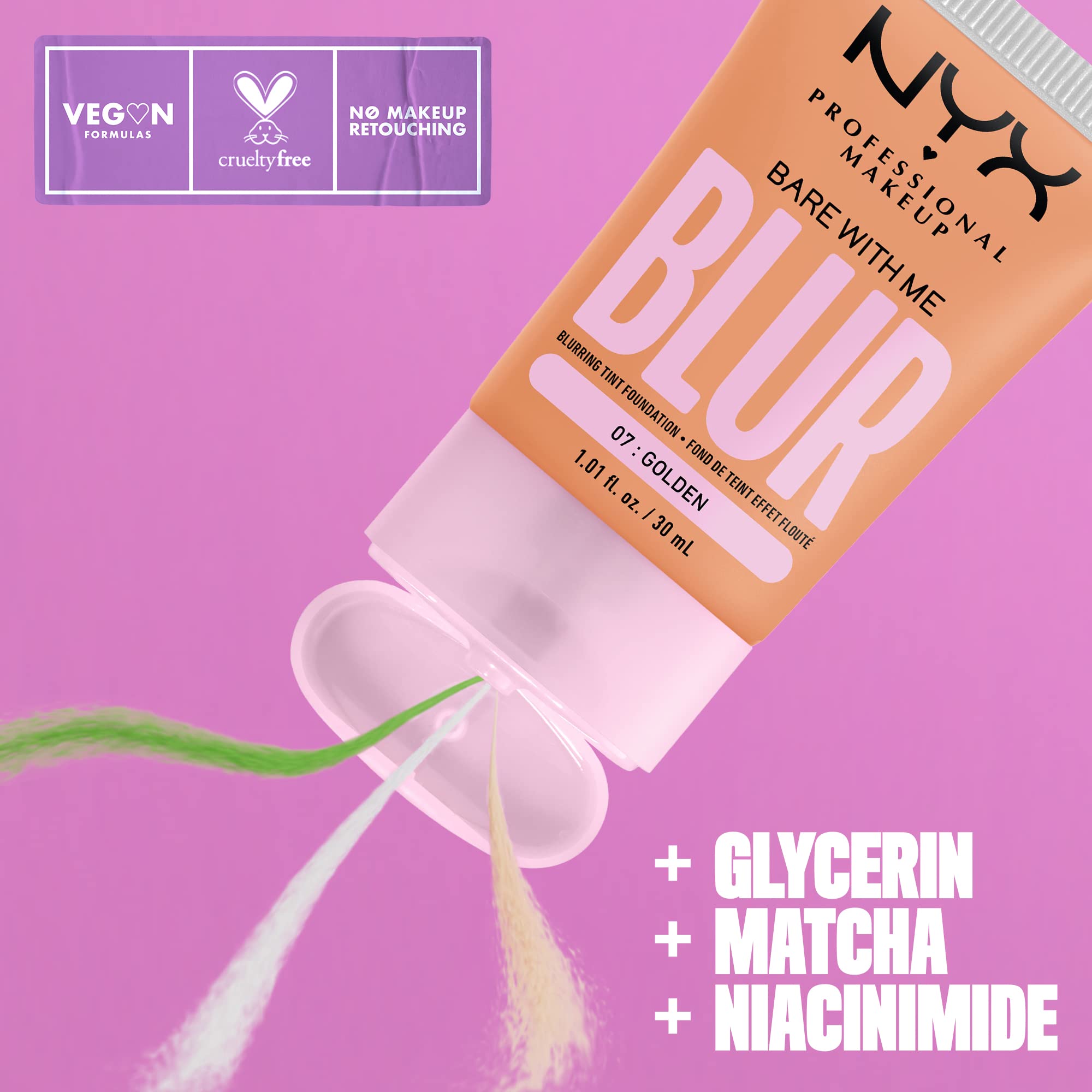 Foto 3 pulgar | Base Nyx Professional Makeup Bare With Me Blur Skin Tint - Venta Internacional.