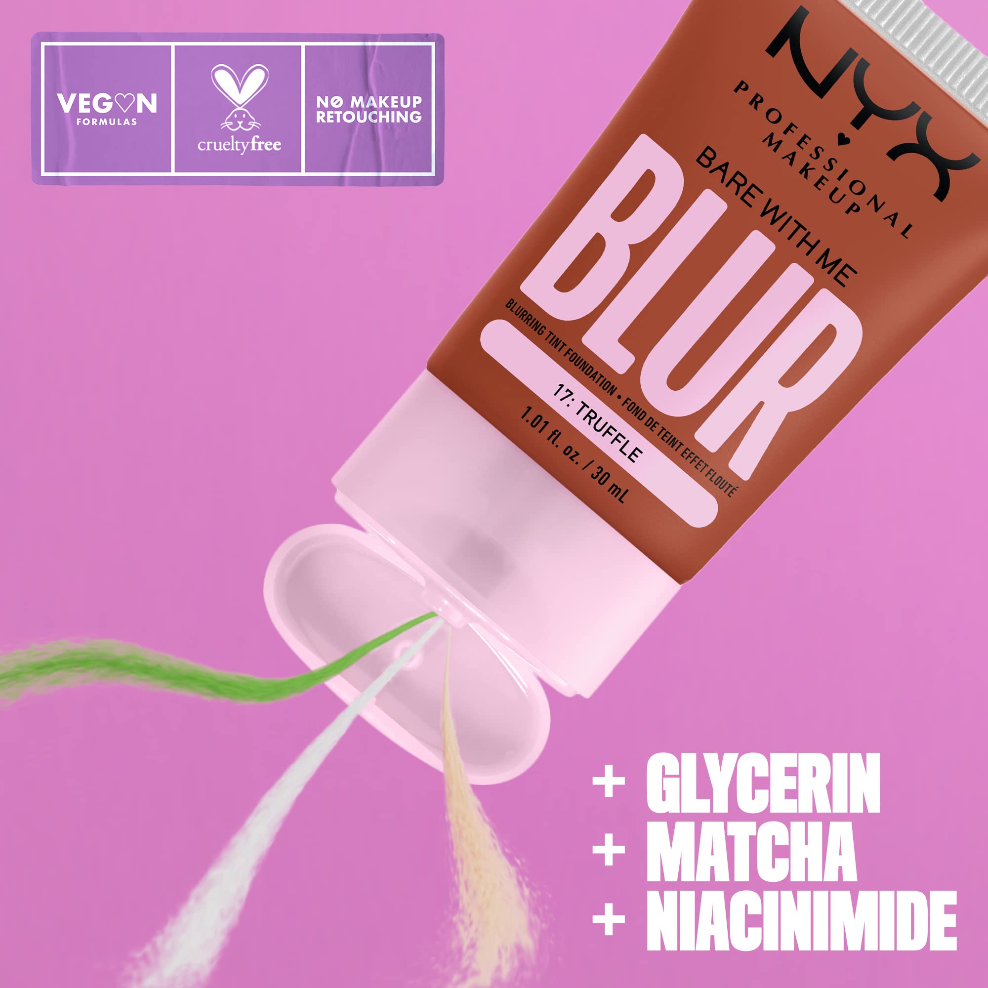 Foto 3 pulgar | Maquillaje Profesional De Base Nyx Bare With Me Truffle - Venta Internacional.