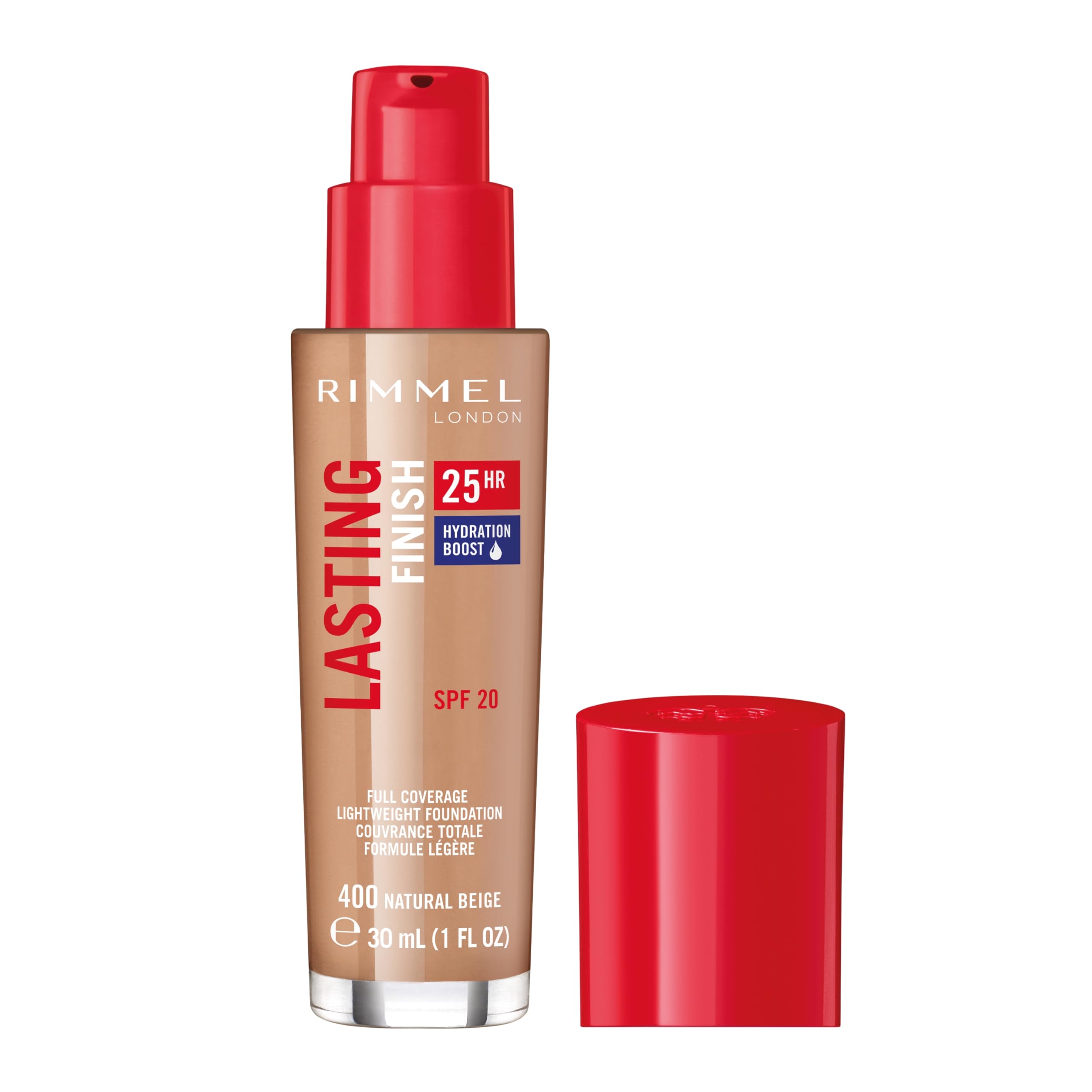 Foto 3 pulgar | Base Rimmel London Lasting Finish 25 Hr 400, Color Beige Natural - Venta Internacional.