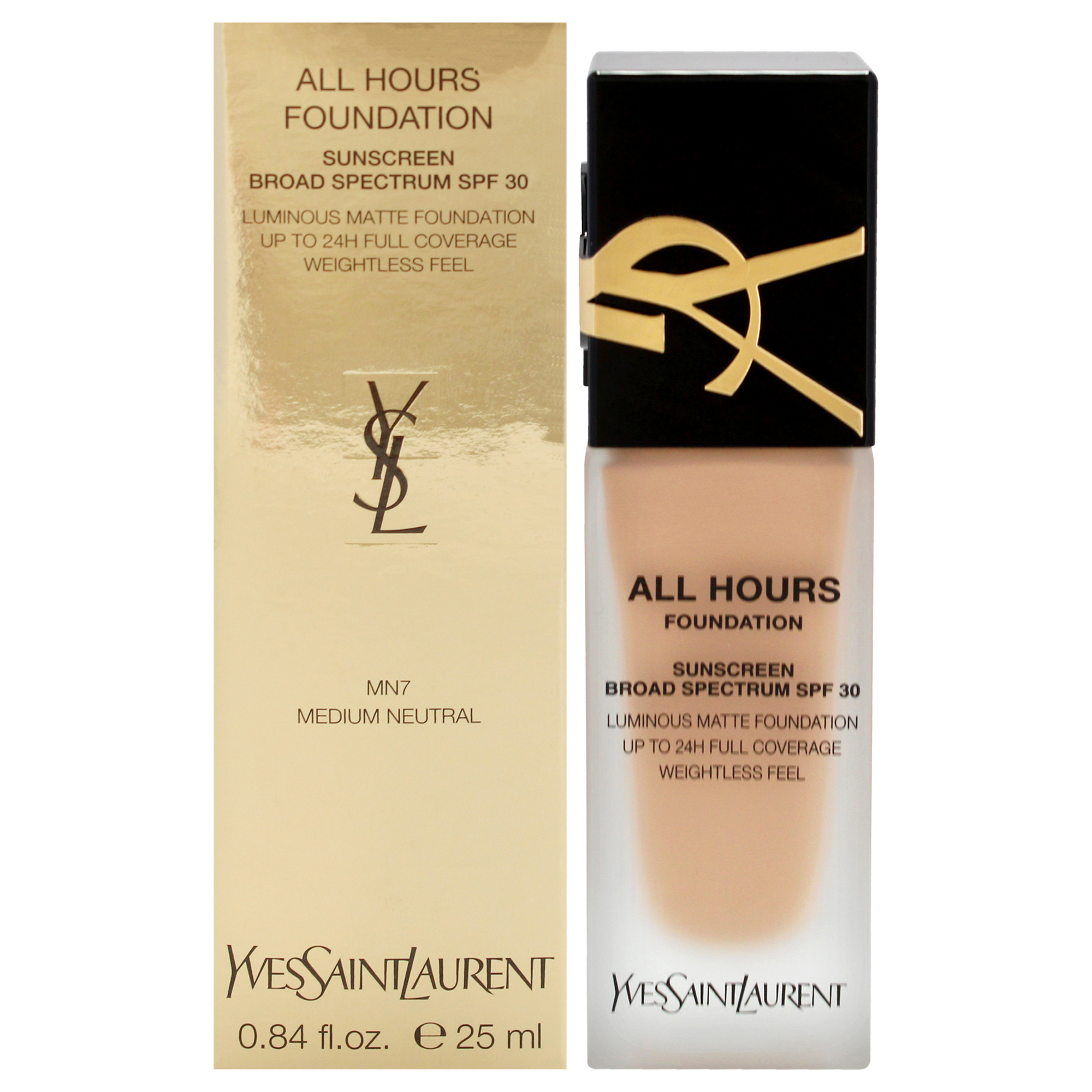 Base de Larga Duración con Protección Solar Yves Saint Laurent All Hours SPF 30 en Tono Medio - Venta Internacional