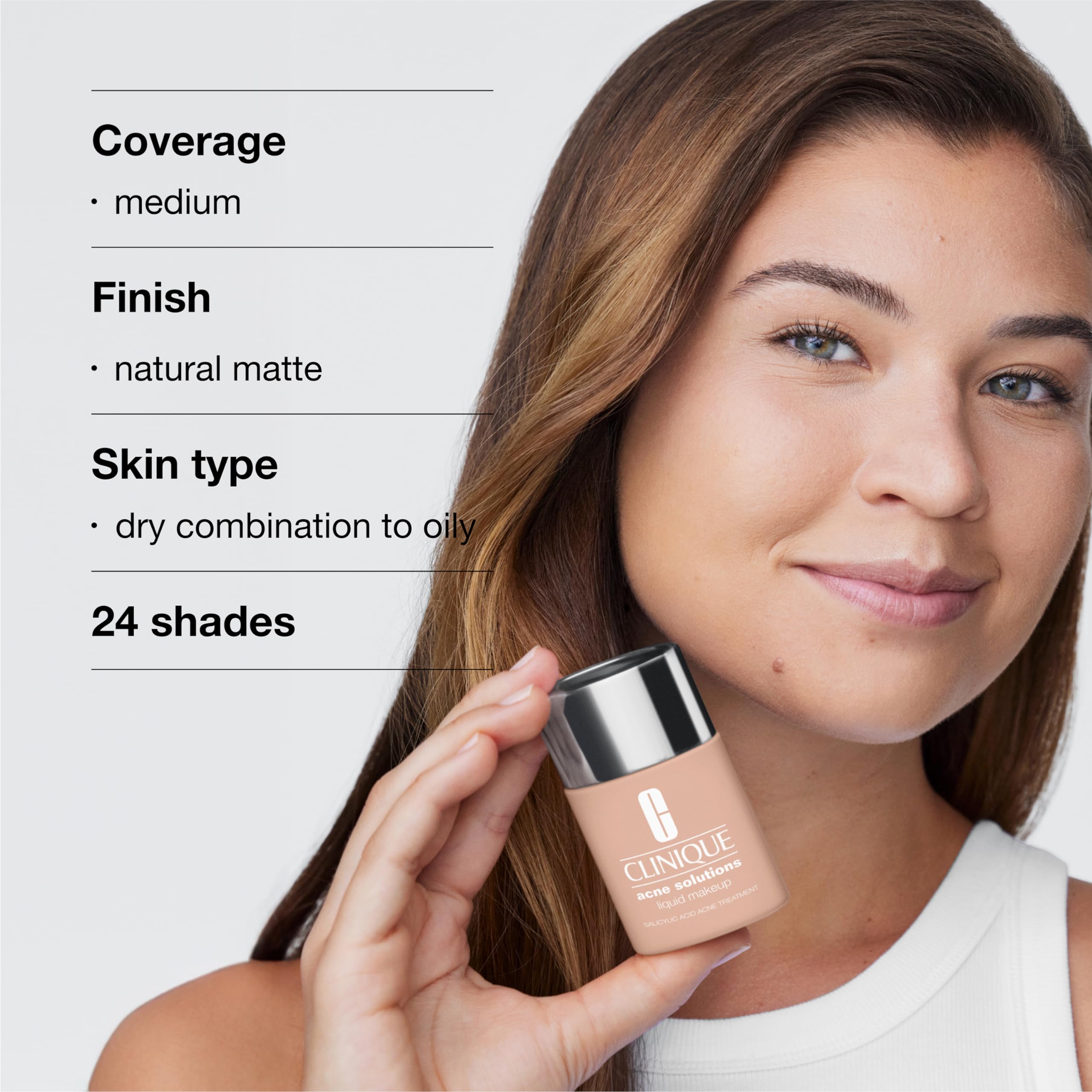 Foto 5 pulgar | Crema De Maquillaje Líquida Foundation Clinique Acne Solutions, Gamuza - Venta Internacional.