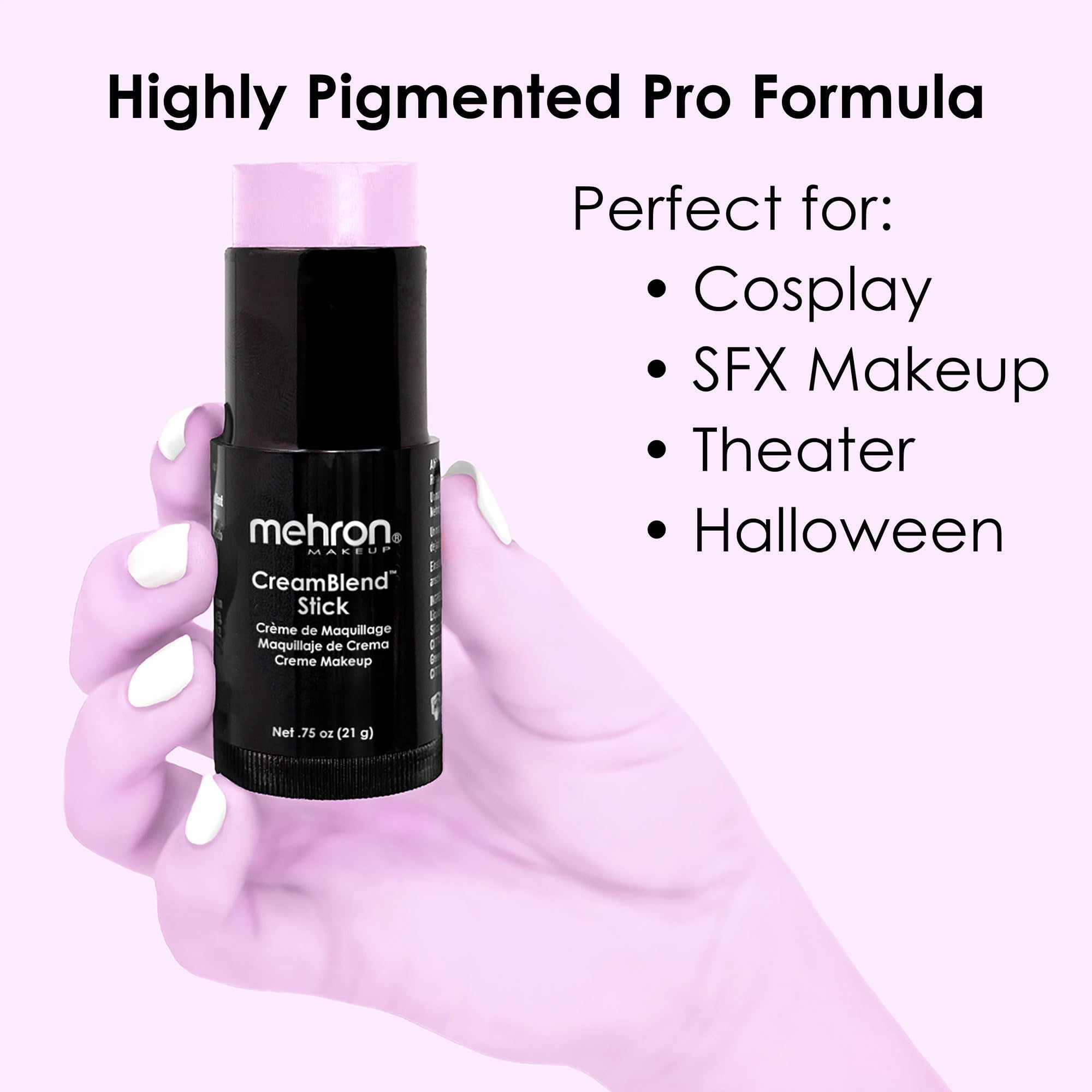 Foto 2 | Crema De Maquillaje Blend Stick Mehron Face Paint, 21 G, Color Morado Pastel - Venta Internacional.