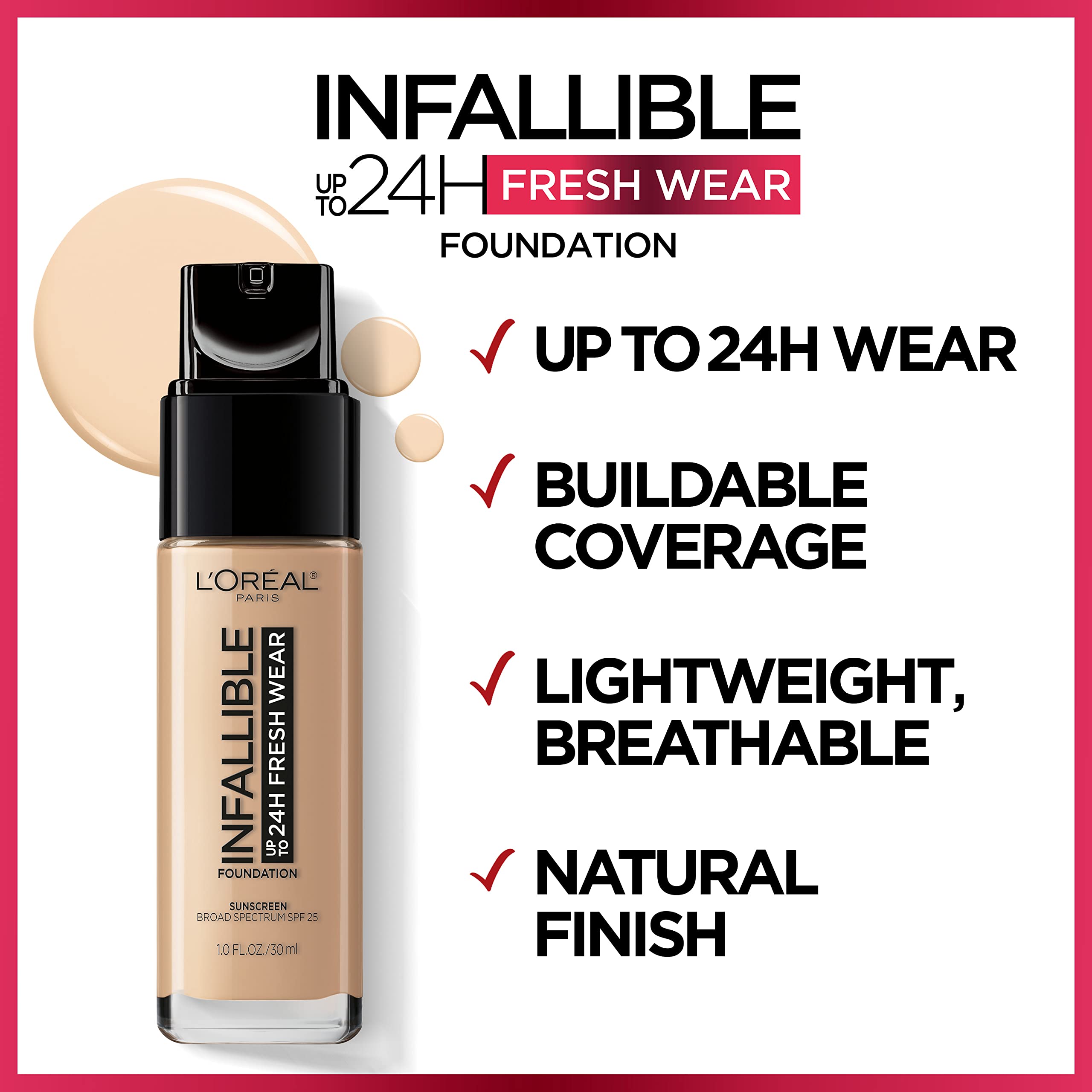 Foto 6 pulgar | Base De Maquillaje L'oreal Paris Infallible, Hasta 24 Horas, Rosa Natural, 30 Ml - Venta Internacional.