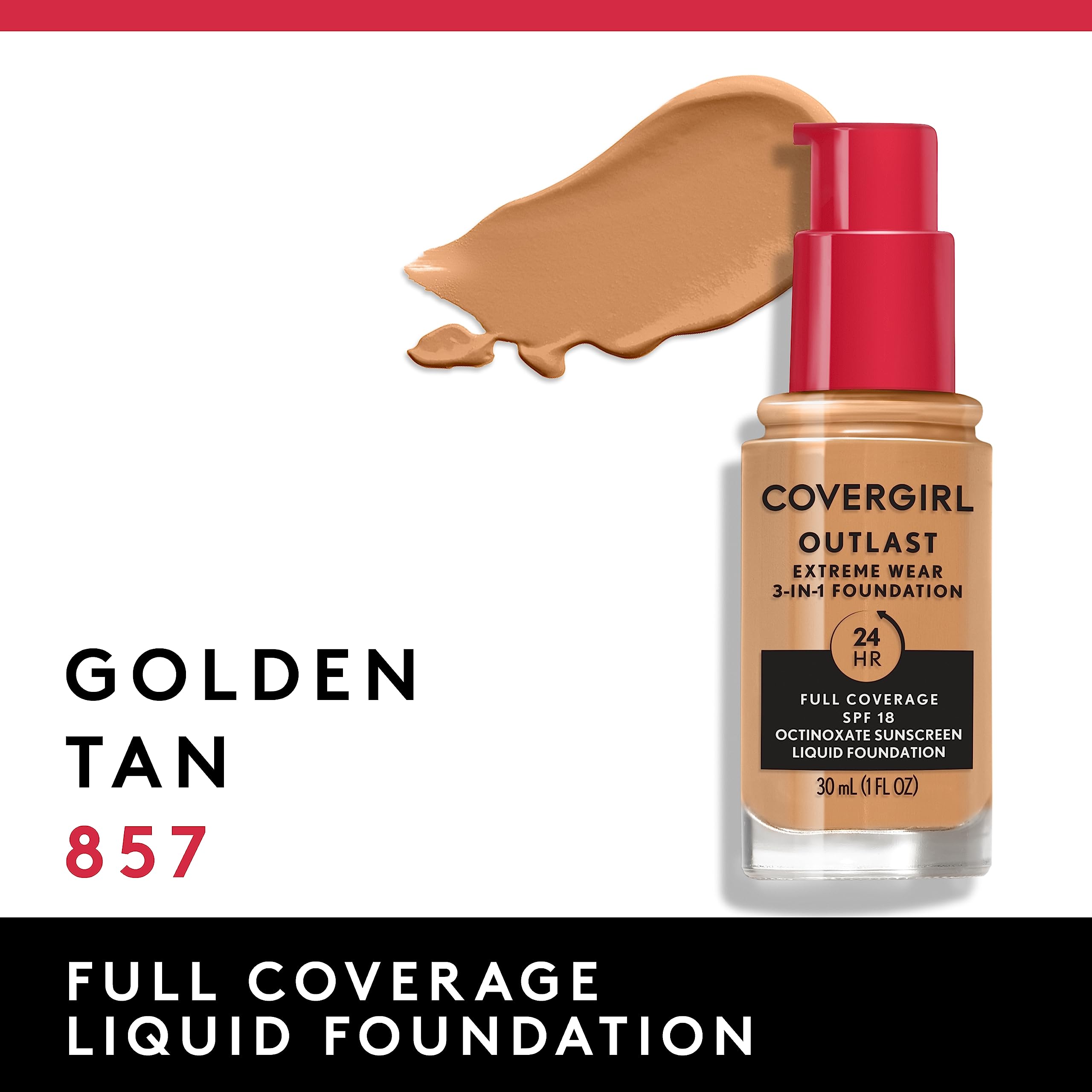 Foto 4 pulgar | Base De Maquillaje Líquida Covergirl Outlast Extreme Wear Spf18 30 Ml - Venta Internacional.