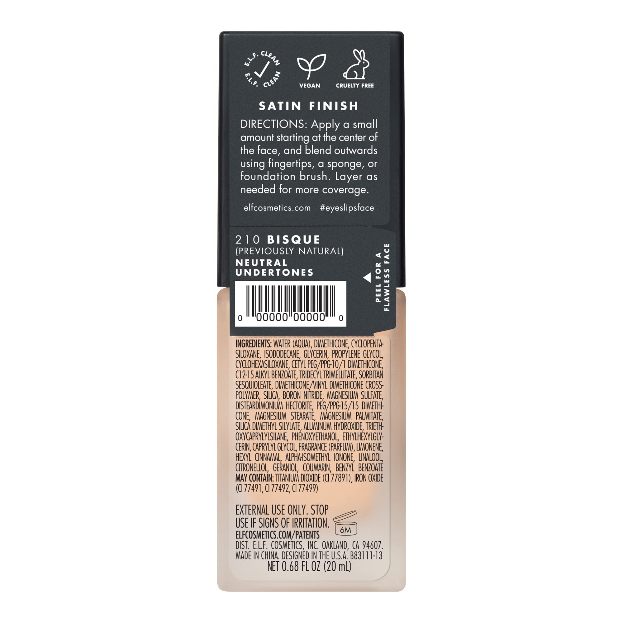 Foto 8 pulgar | Bisque Vegana Foundation E.l.f. Flawless Finish, 20 Ml - Venta Internacional.