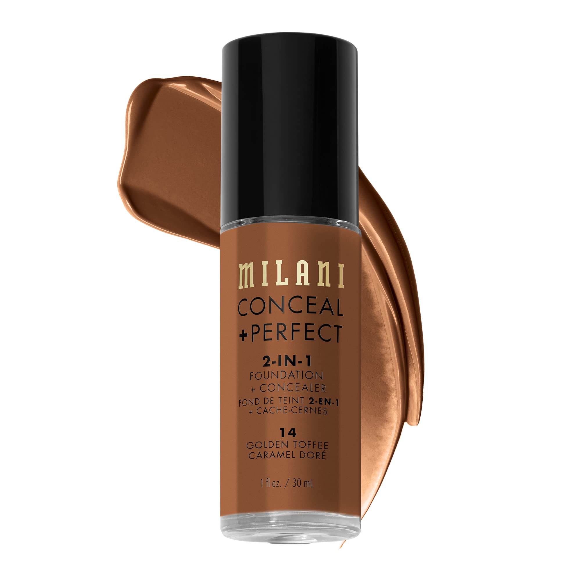 Base Milani Conceal + Perfect Golden Toffee 2 En 1, 30 Ml - Venta Internacional.