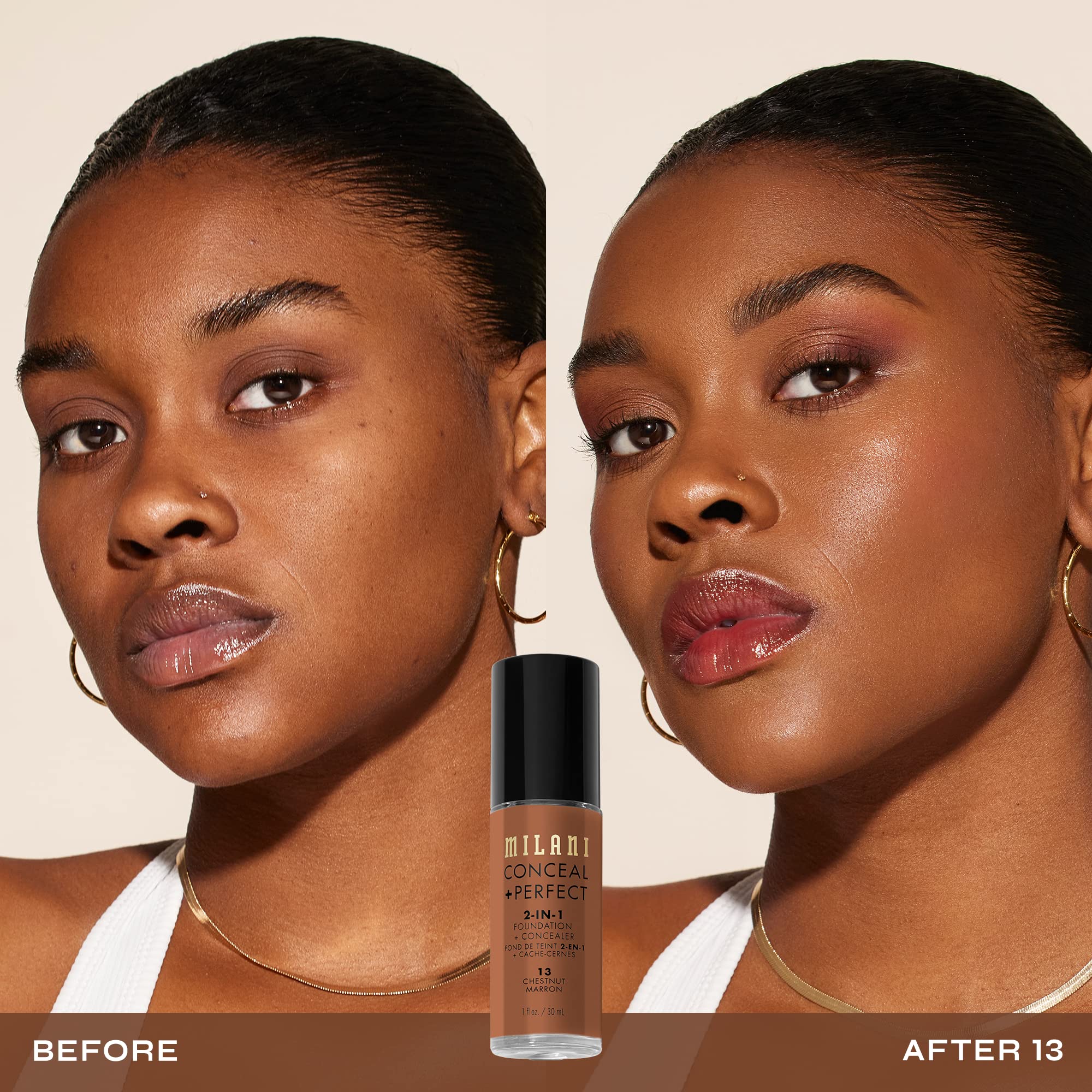 Foto 3 pulgar | Base Milani Conceal + Perfect 2 En 1 Chestnut 30 Ml - Venta Internacional.