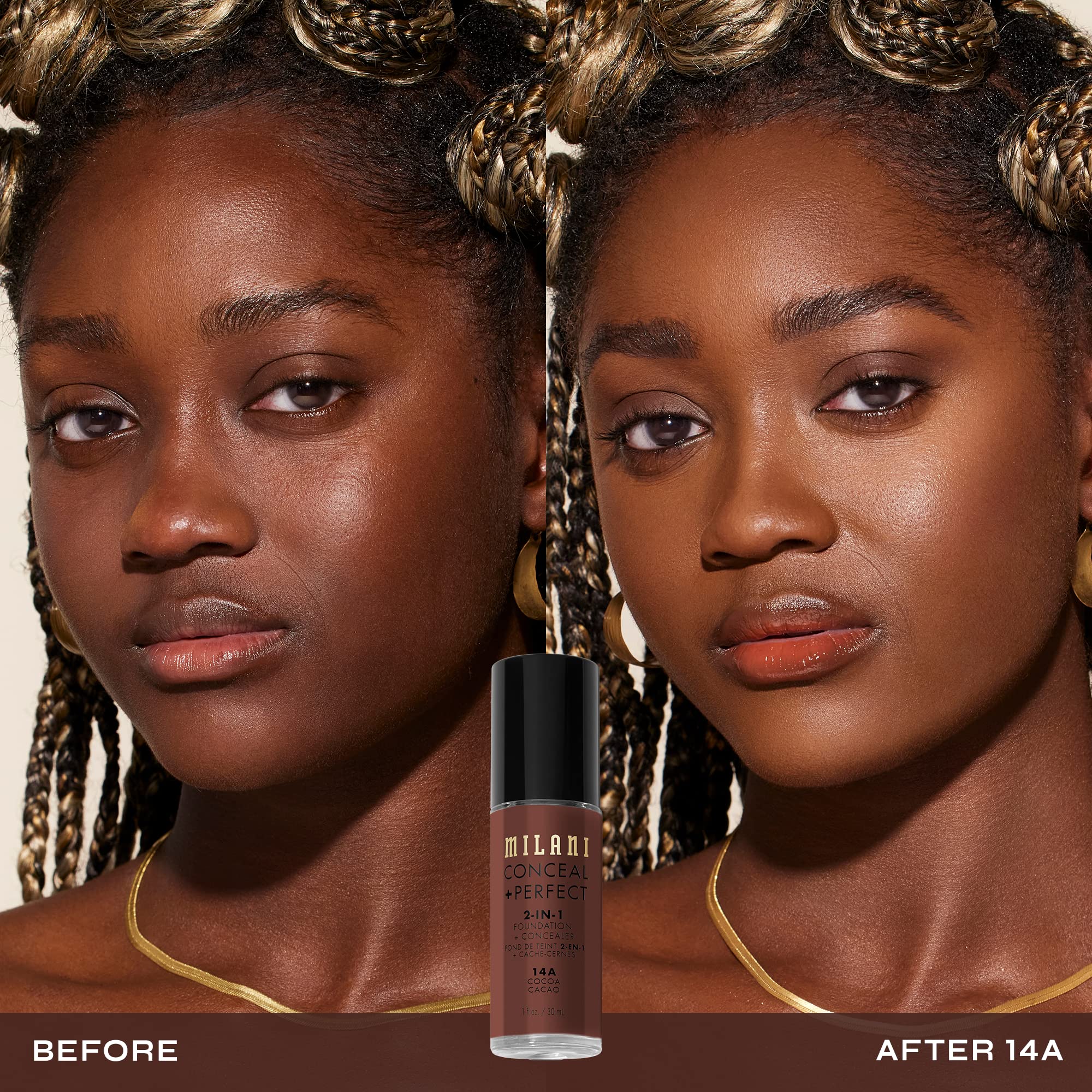 Foto 2 | Base Milani Conceal + Perfect 2 En 1 Cocoa 30 Ml - Venta Internacional.
