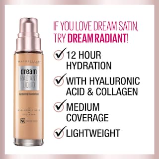 Foto 2 | Base de Maquillaje Maybelline New York Dream Satin Liquid Miel Beige 30 ml - Venta Internacional