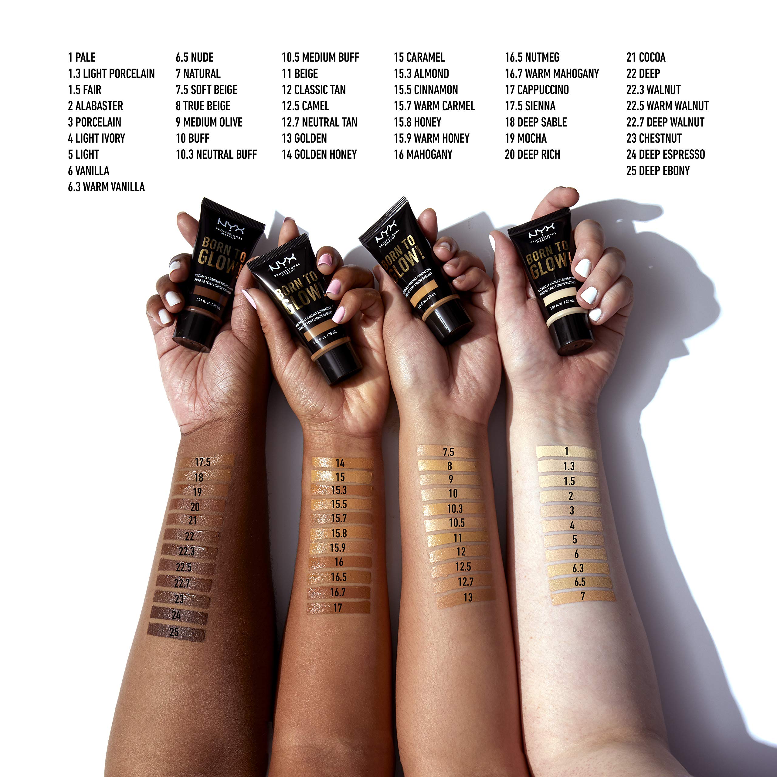 Foto 5 pulgar | Maquillaje Profesional Foundation Nyx Born To Glow Walnut - Venta Internacional.