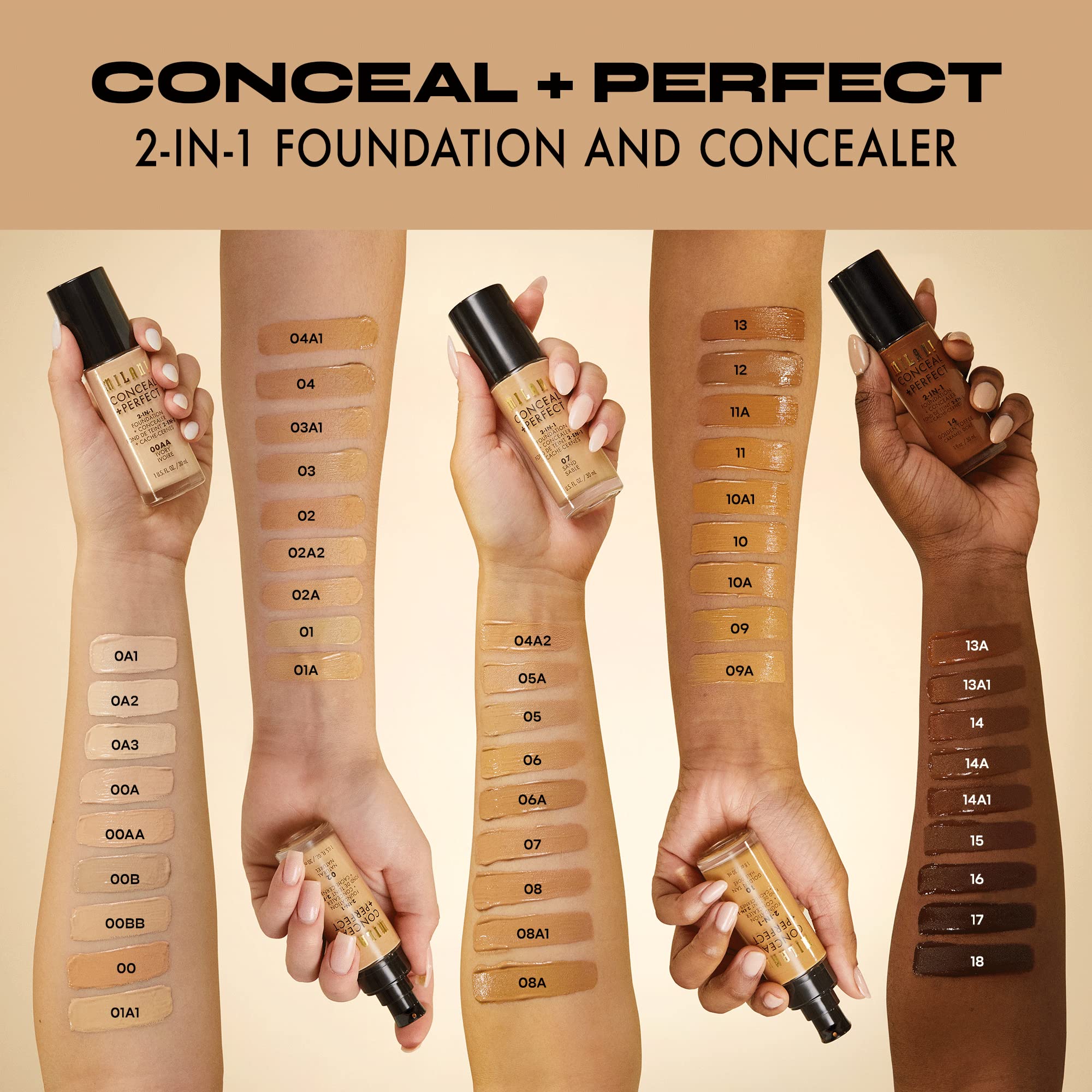 Foto 6 pulgar | Base Milani Conceal + Perfect 2 En 1 De Vainilla Cremosa, 30 Ml - Venta Internacional.
