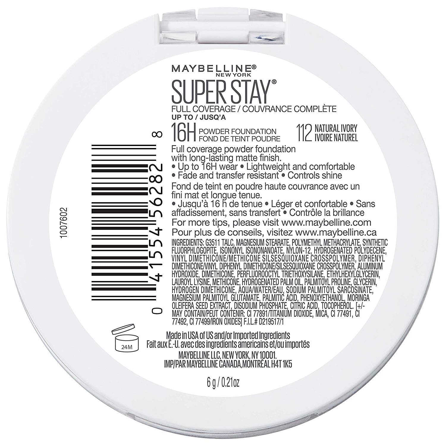Foto 4 pulgar | Base De Maquillaje En Polvo Maybelline Super Stay De Cobertura Total - Venta Internacional.