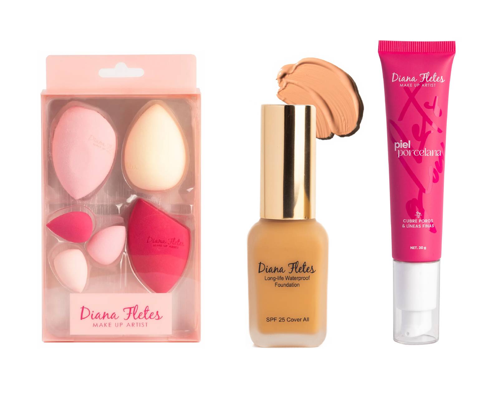 Kit de Maquillaje Df Gold Edition Honey Cool Bhcep-01 Con Primer y Esponjas