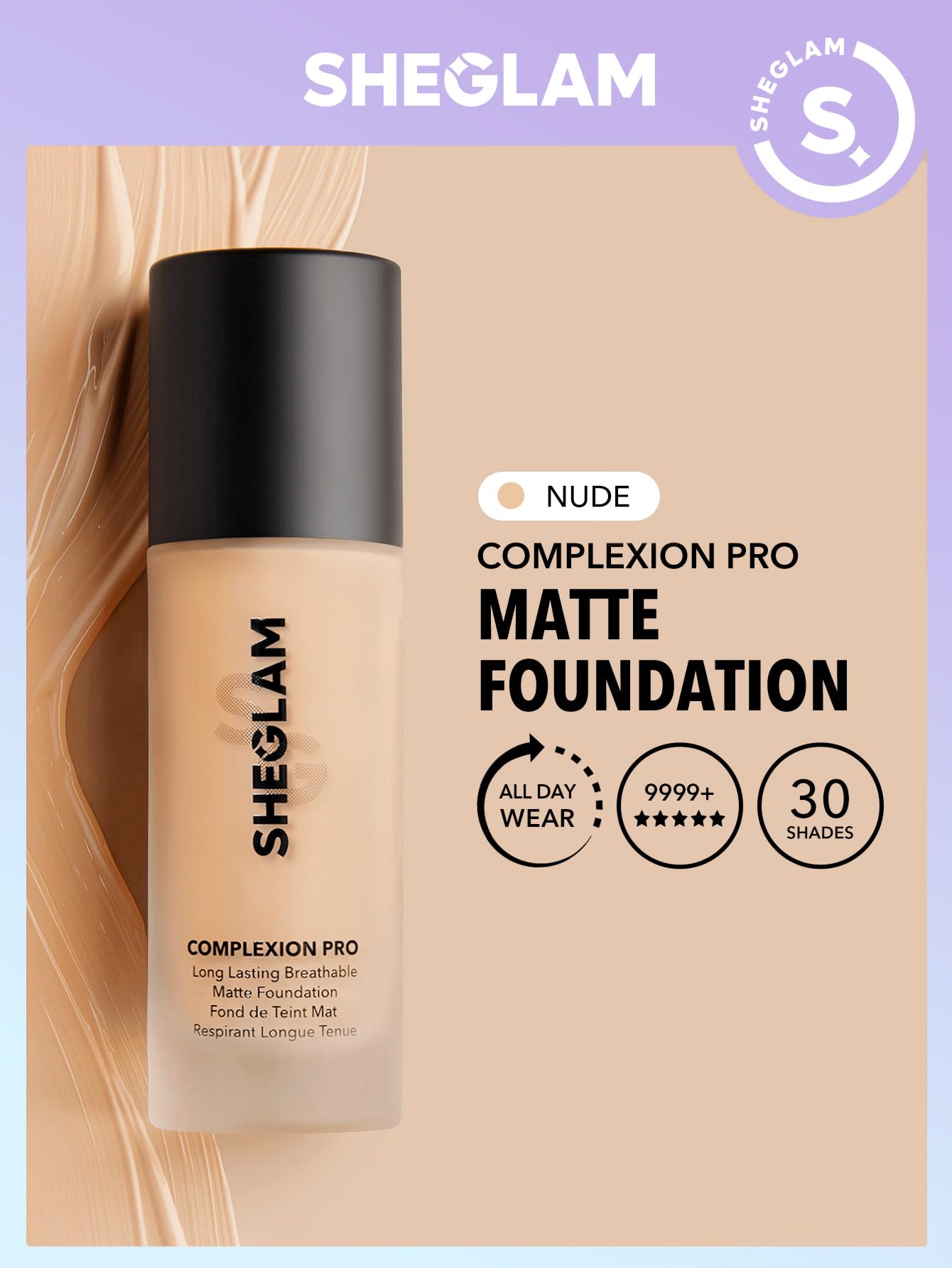 Foto 3 pulgar | Base Sheglam Cobertura Total Nude - Venta Internacional