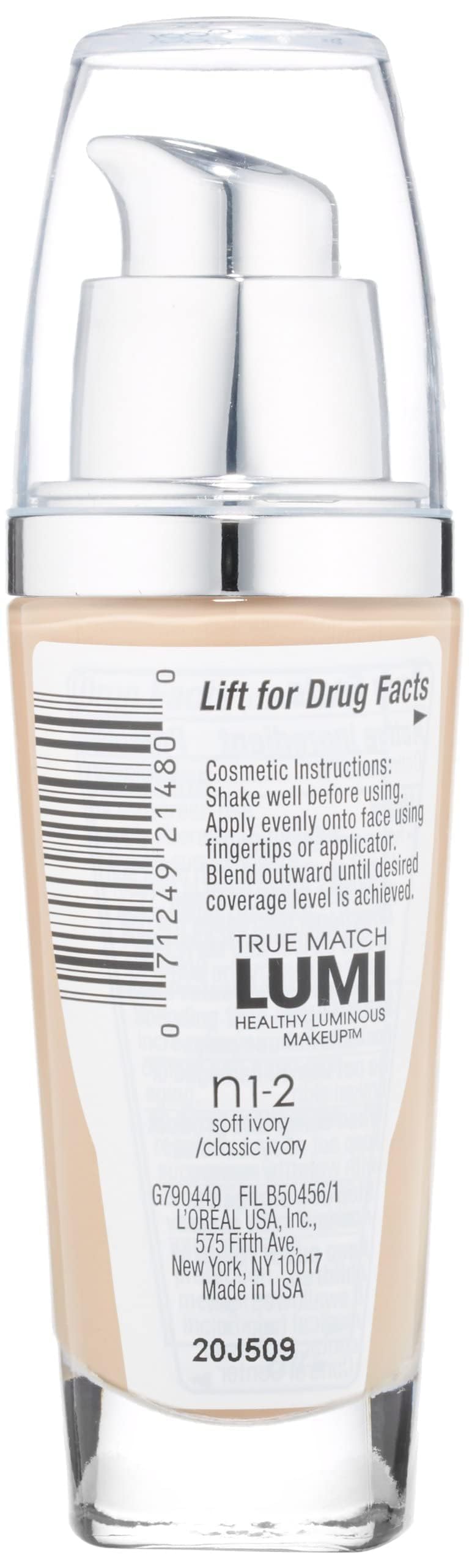 Foto 2 | Maquillaje L'oreal Paris True Match Lumi Healthy N1-2 Soft Ivory - Venta Internacional.