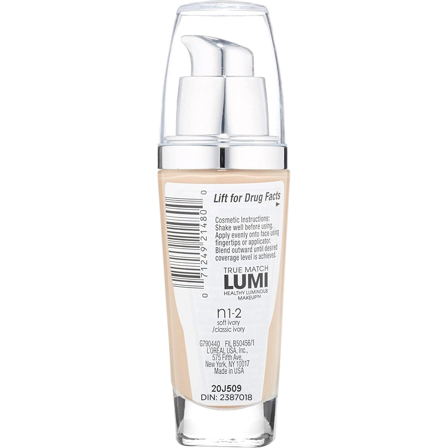 Foto 3 | Maquillaje L'oreal Paris True Match Lumi Healthy N1-2 Soft Ivory - Venta Internacional.