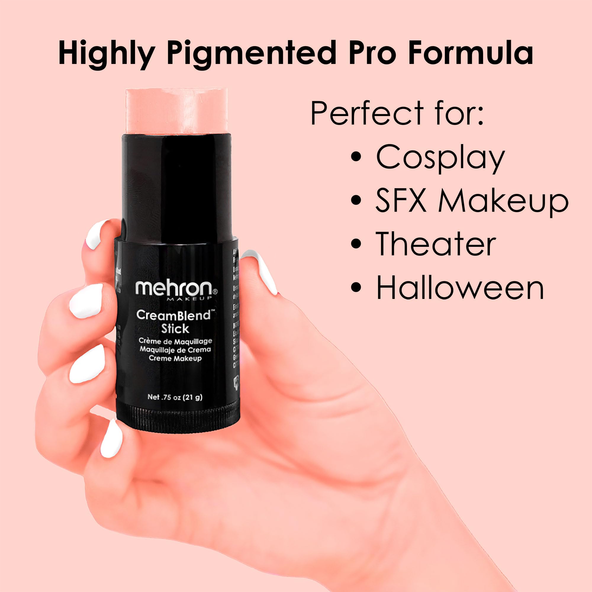 Foto 3 pulgar | Maquillaje en Barra CreamBlend Stick Mehron Face Paint 21 g  Naranja Pastel - Venta Internacional