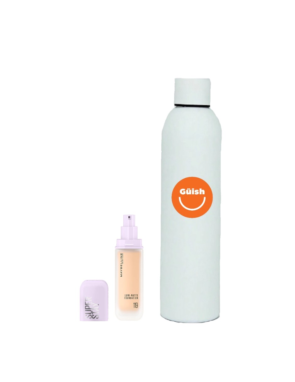 Foto 2 pulgar | Base De Maquillaje Maybelline Super Stay Lumi Tono 119 + Termo De Agua De Regalo Güish