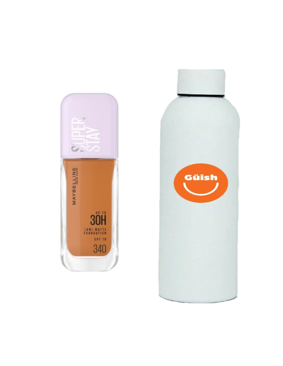 Foto 2 pulgar | Base de Maquillaje Maybelline Super Stay Lumi Matte + Termo de Agua Güish