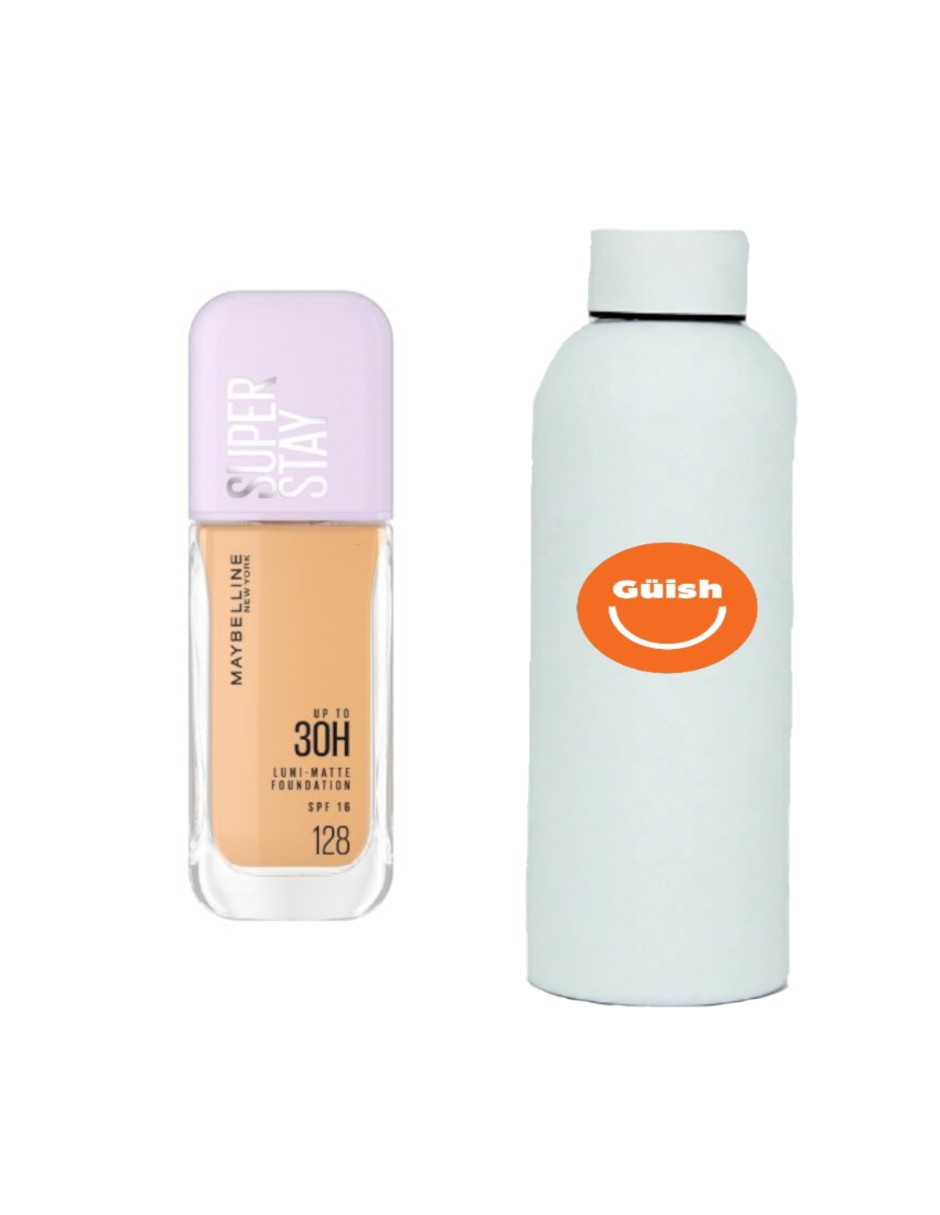 Foto 2 pulgar | Base De Maquillaje Líquida Maybelline Super Stay Lumi Matte+termo De Agua De Regalo Güish