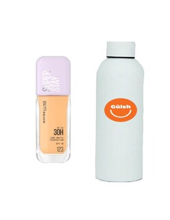Foto 1 | Base De Maquillaje Líquida Maybelline Super Stay Base Lumi Matte+ Termo De Agua De Regalo Güish