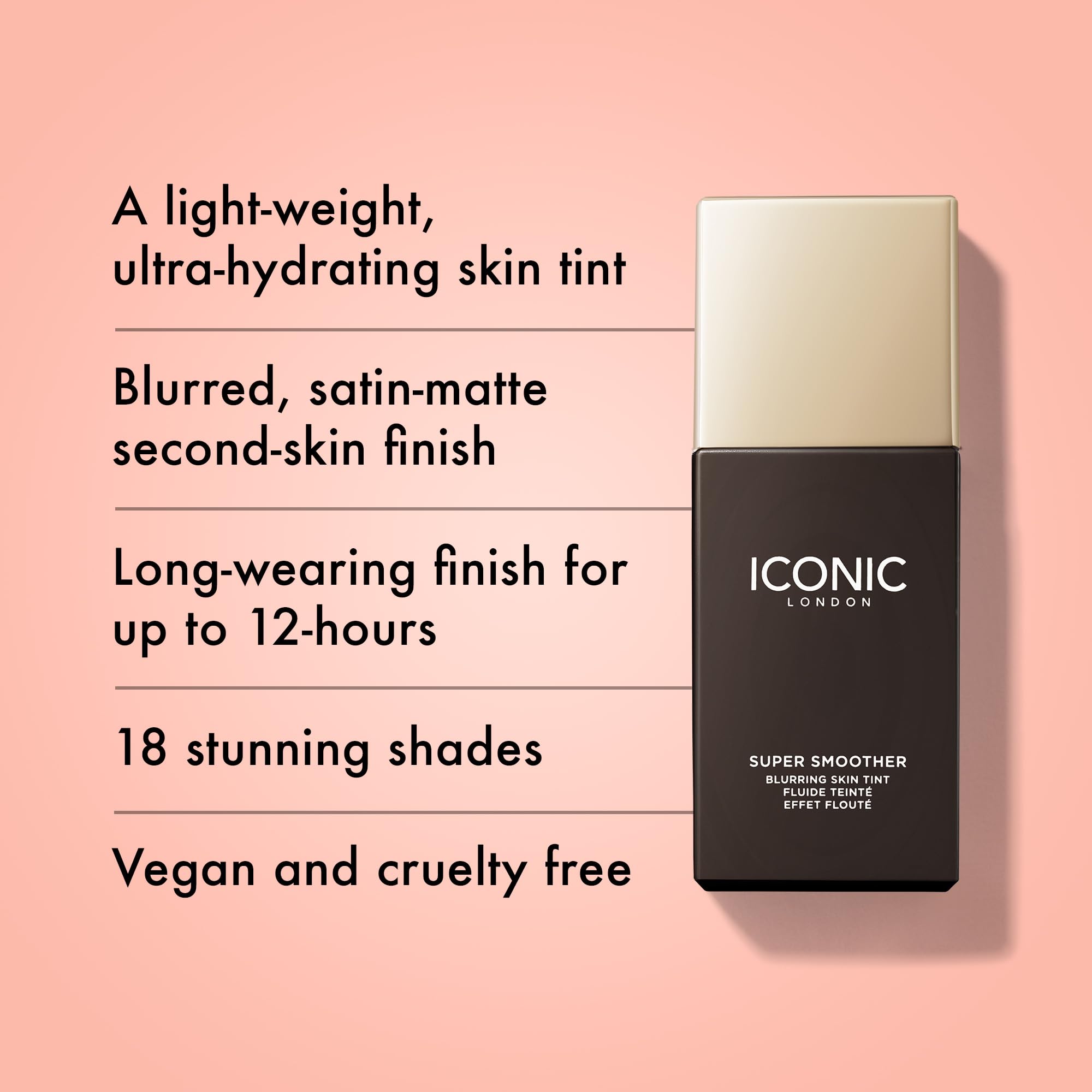 Foto 2 | Crema Hidratante Con Color Iconic London Super Smoother Light-medium - Venta Internacional.