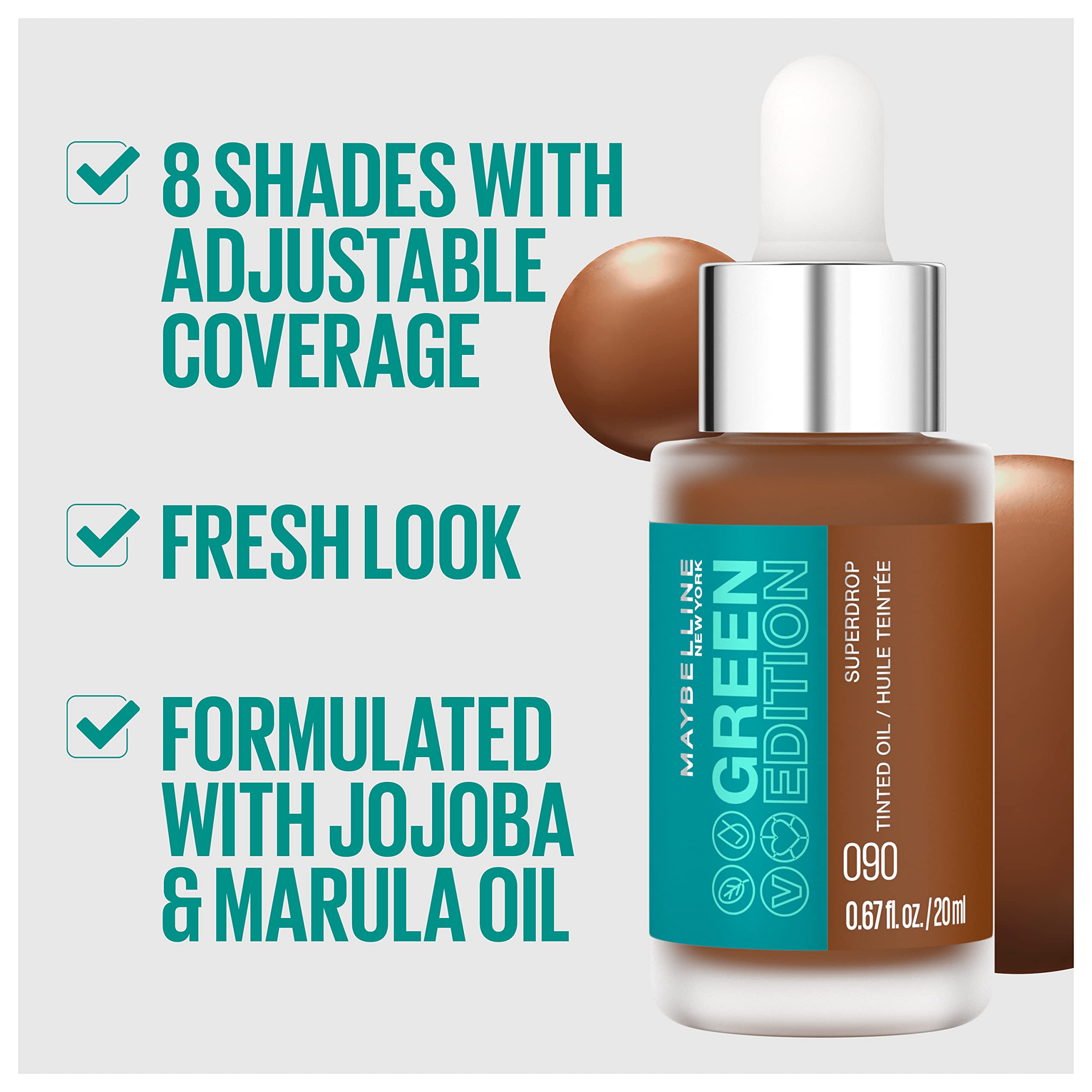 Foto 5 | Base De Aceite Teñido Superdrop De Makeup Maybelline Green Edition, 80 Ml - Venta Internacional.