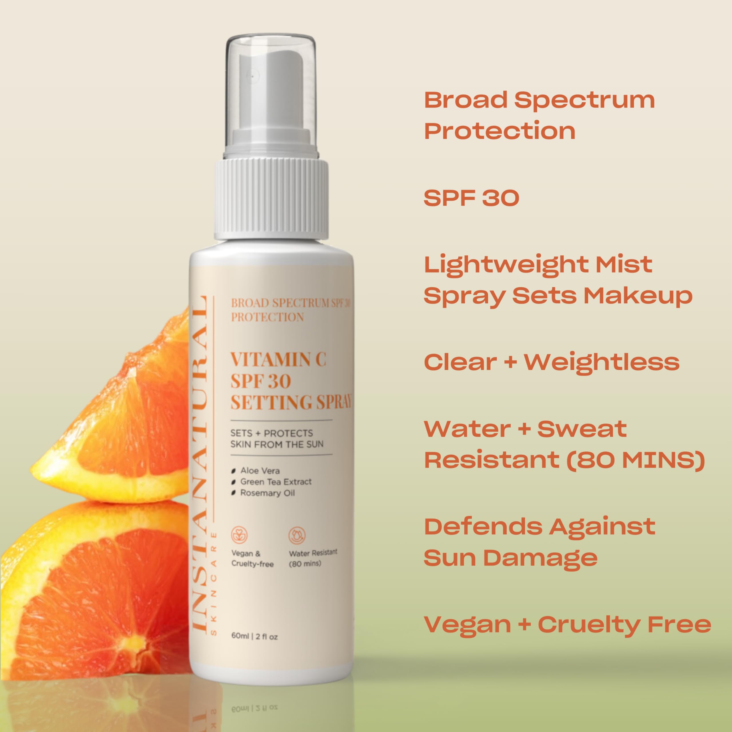 Foto 4 pulgar | Spray Fijador De Protección Solar Instanatural Vitamina C Spf 30 60 Ml - Venta Internacional.