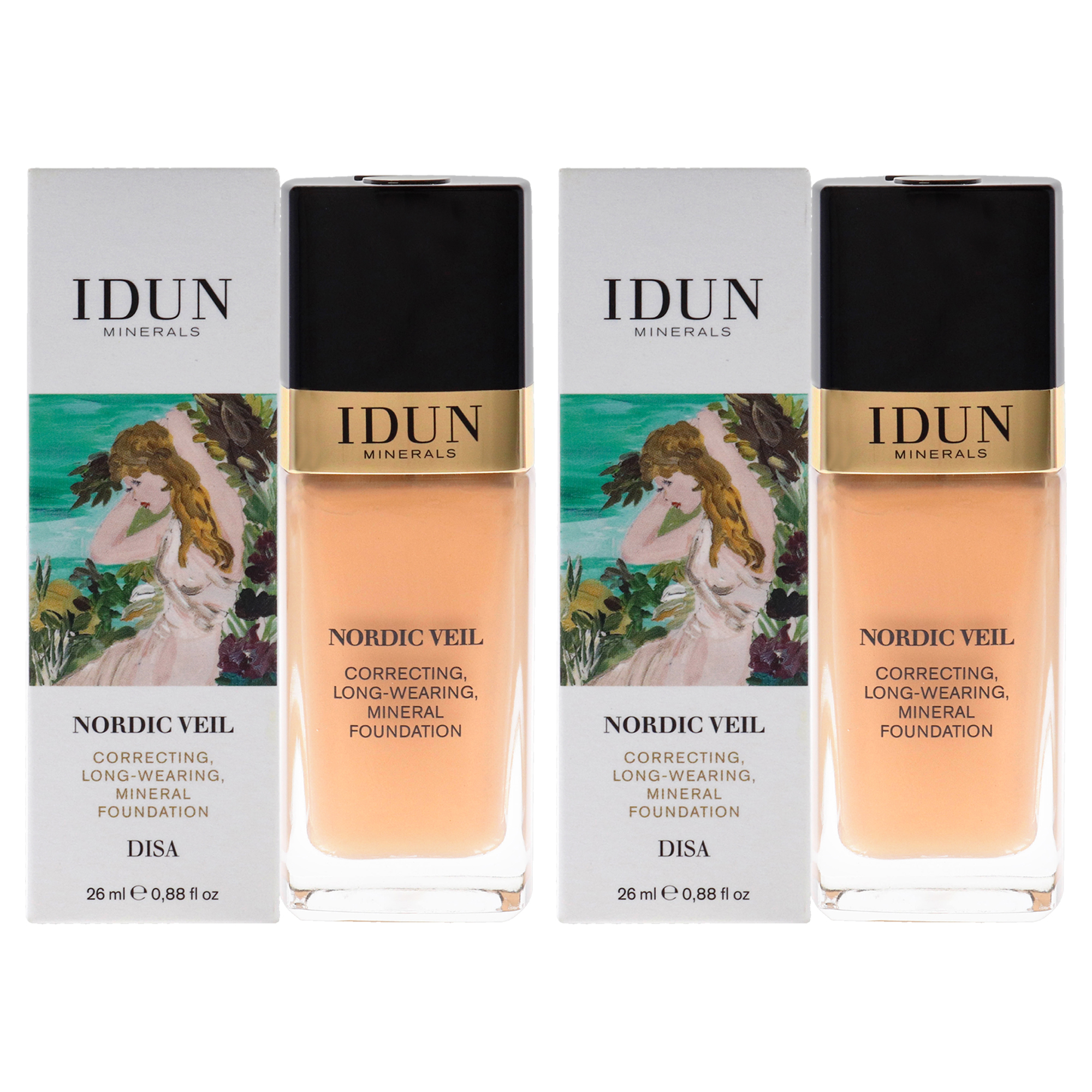 Foundation Idun Minerals Nordic Veil 307, 26 Ml, Cobertura Total - Venta Internacional.