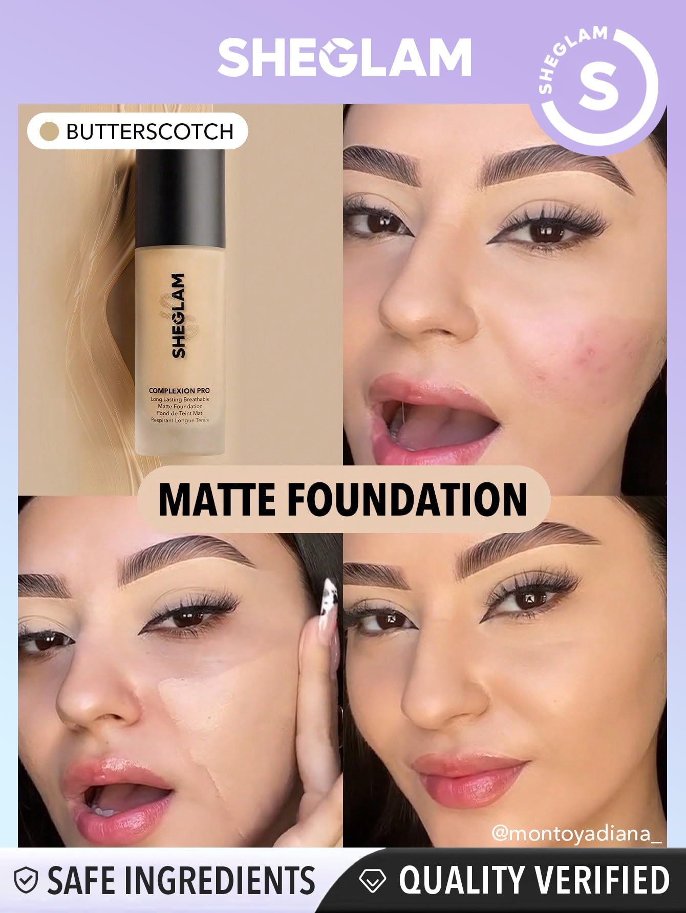 Foto 2 | Base Sheglam Complexion Pro Caramelo Mate De Larga Duración - Venta Internacional.
