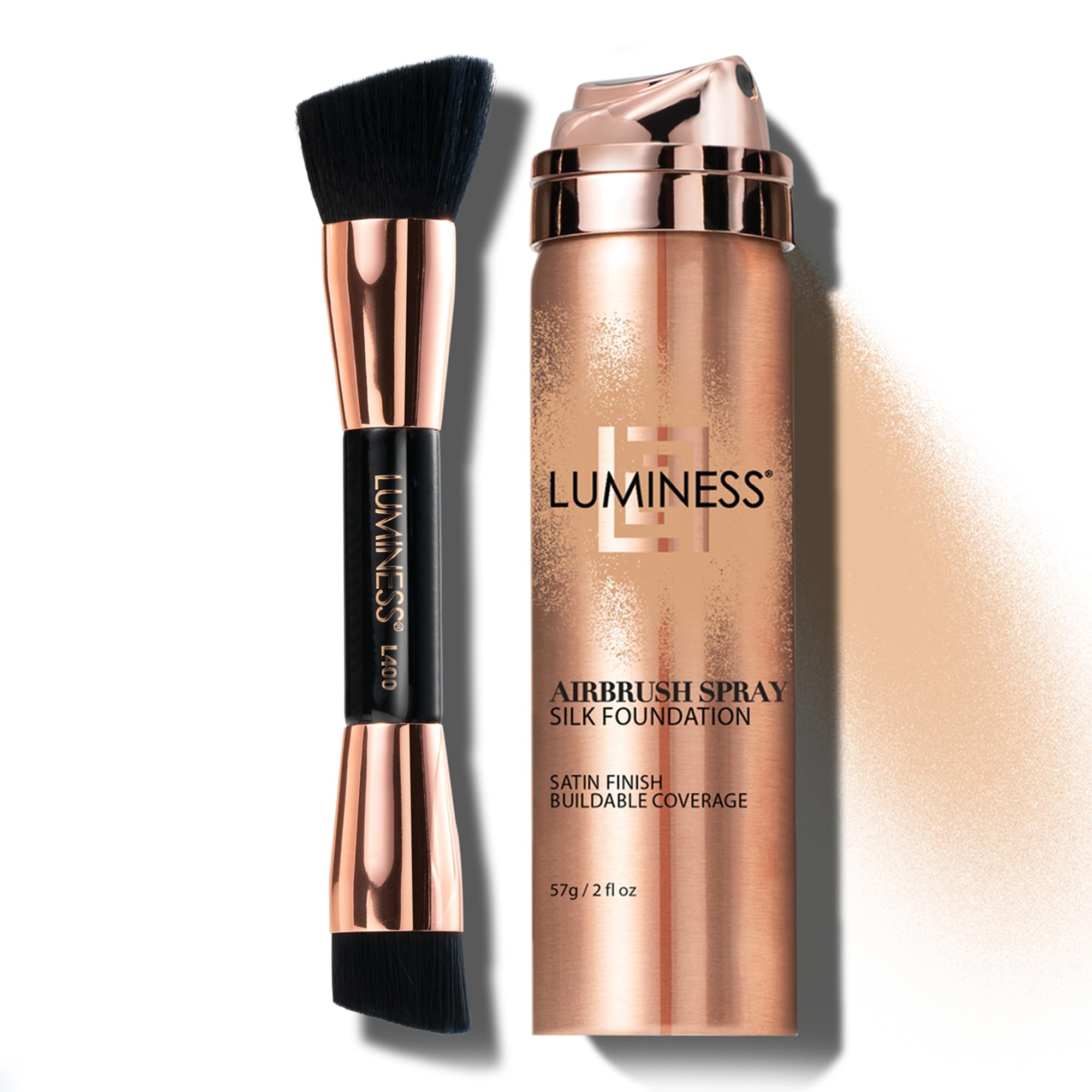 Kit De Base En Aerosol Con Aerógrafo Luminess Silk Light Medium - Venta Internacional.