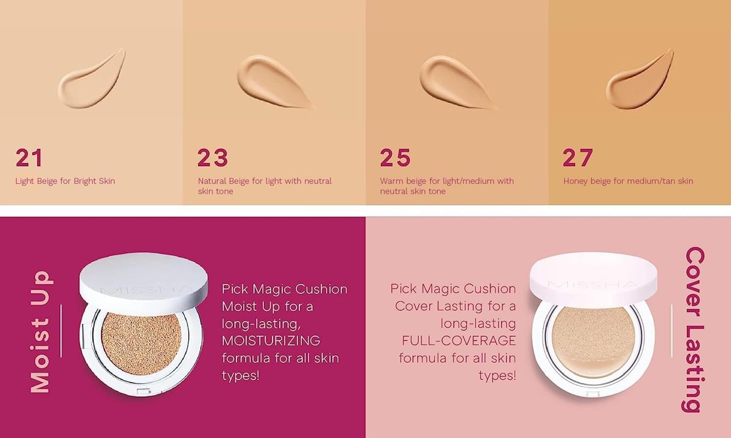 Foto 6 pulgar | Cushion Foundation Missha Magic No.23, Color Beige Claro, Paquete De 2 - Venta Internacional.