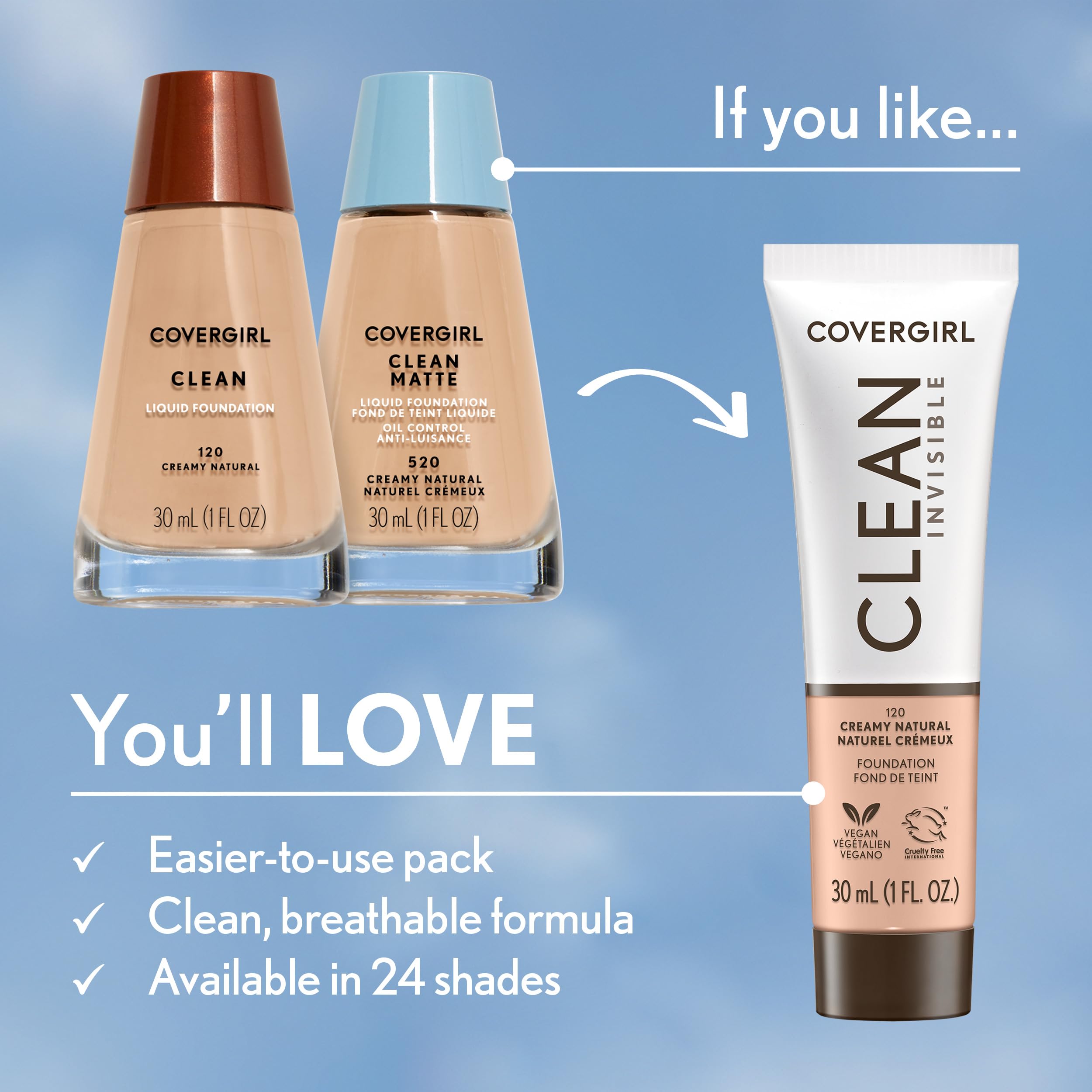 Foto 4 pulgar | Base De Maquillaje Covergirl Clean Oil Control Creamy Beige 550 30 Ml - Venta Internacional.