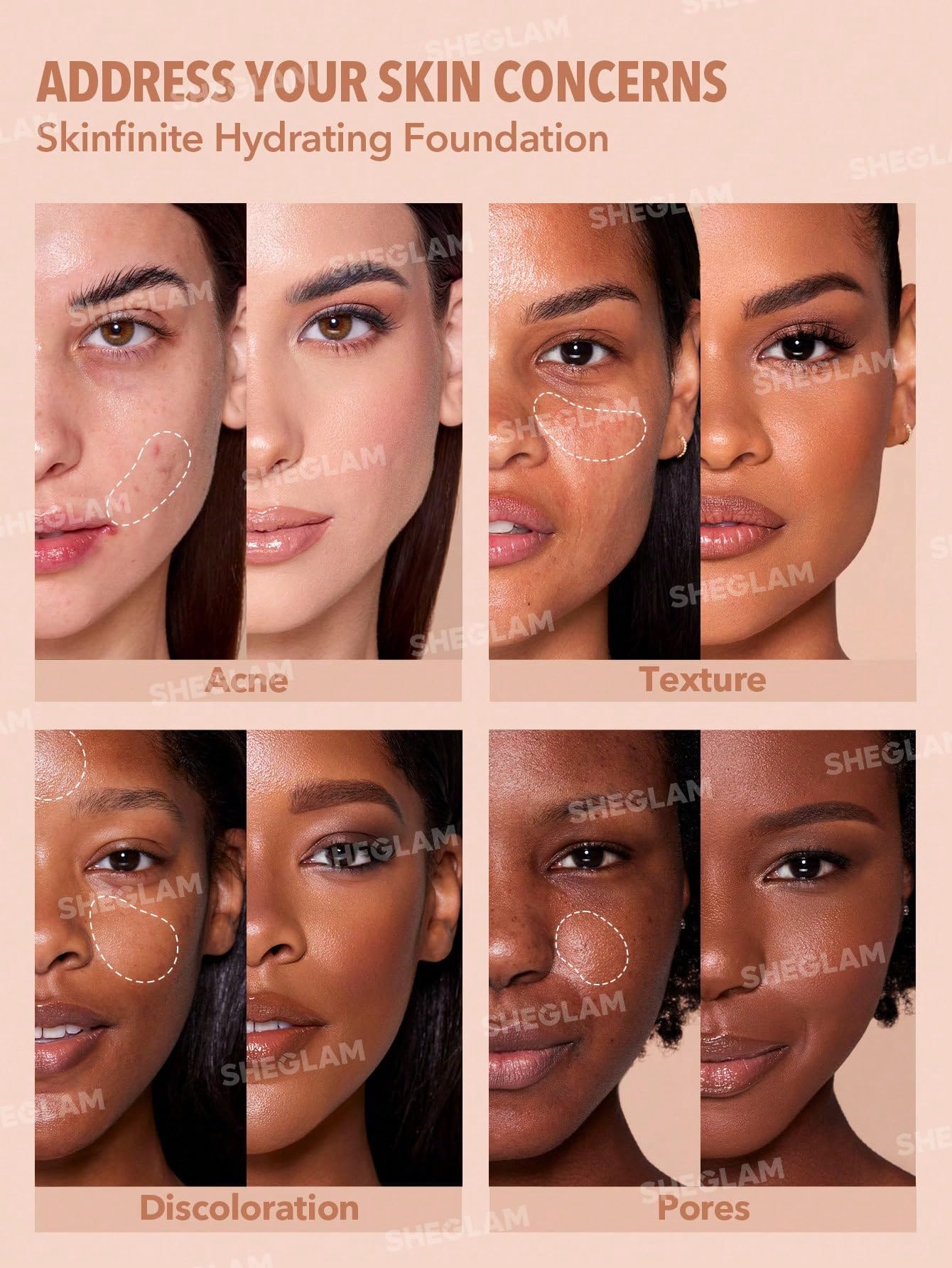 Foto 3 | Base Sheglam Skinfinite Hydrating Flawless Dewy Chantilly - Venta Internacional.