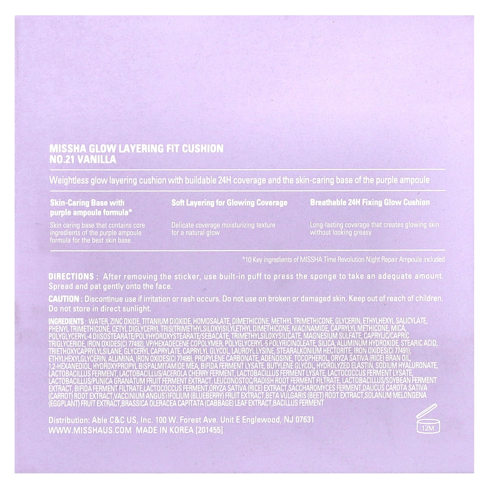 Foto 4 pulgar | Cushion Missha Glow Layering Fit No. 21  Vainilla  14 G - Venta Internacional.