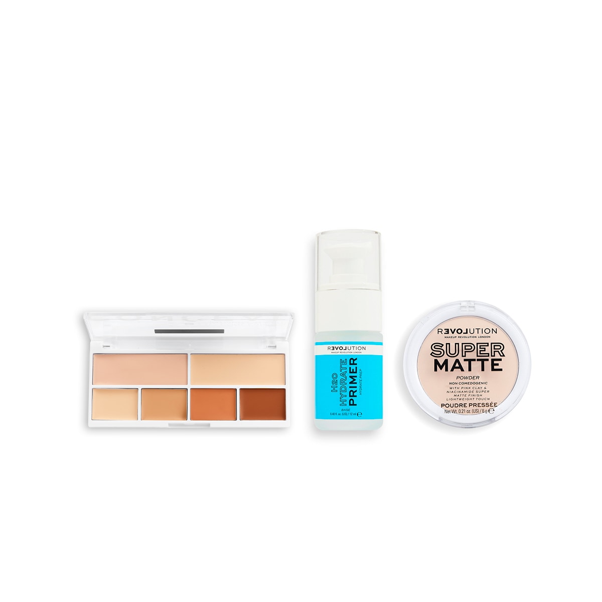 Set De Maquillaje Relove Paleta De Correctores, Primer Y Polvo Traslúcido 3 Piezas $367