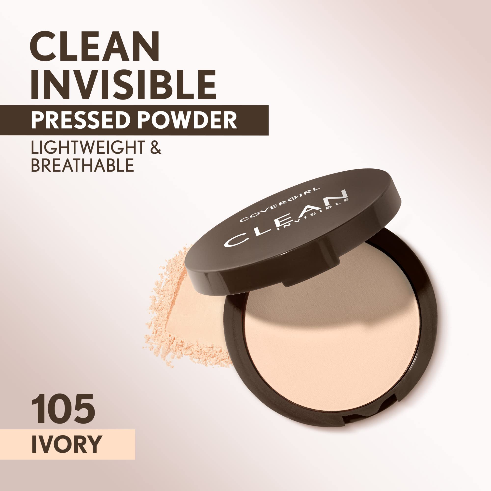 Foto 3 pulgar | Polvo Prensado Covergirl Clean Invisible Vegan Ivory 105 11g - Venta Internacional.