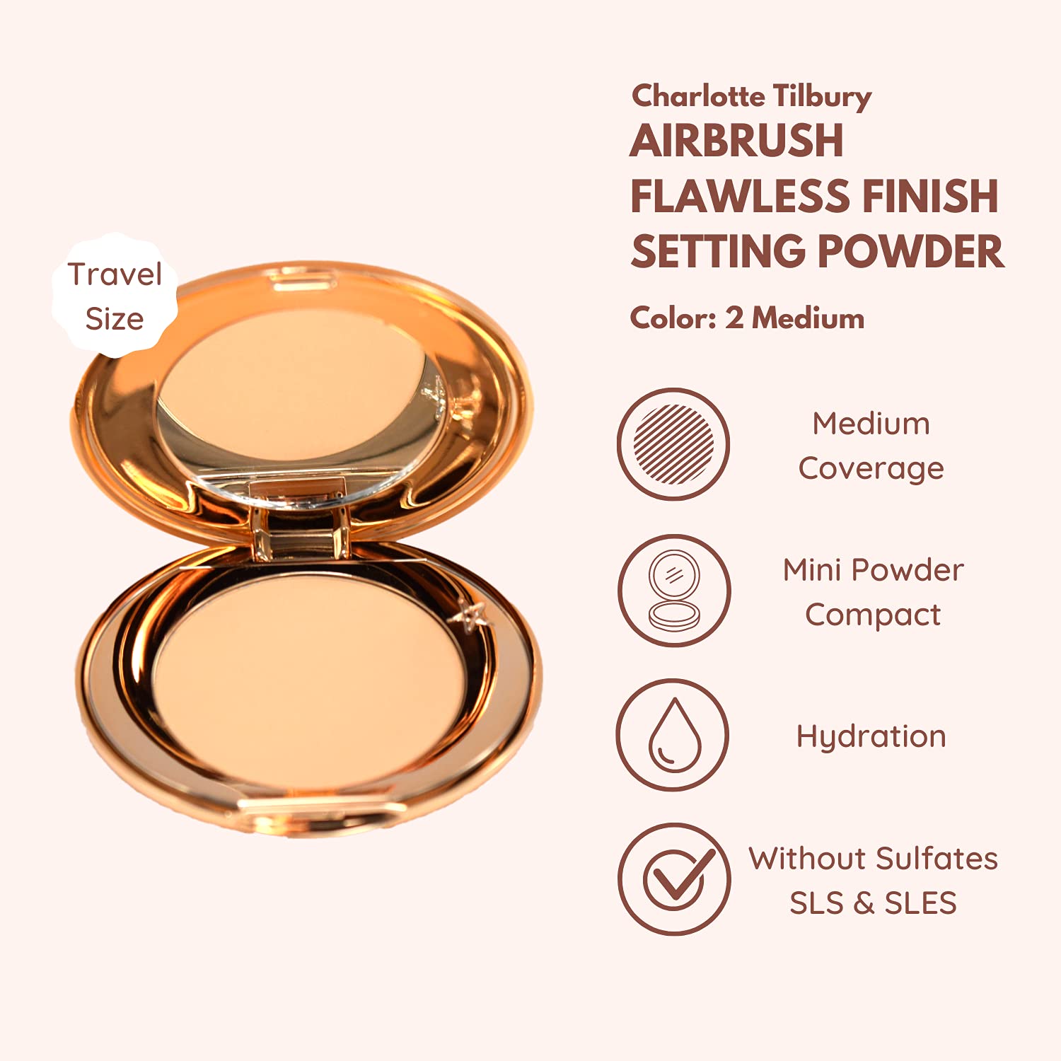 Foto 3 pulgar | Polvo Facial Charlotte Tilbury Airbrush Flawless 2 Medium - Venta Internacional.