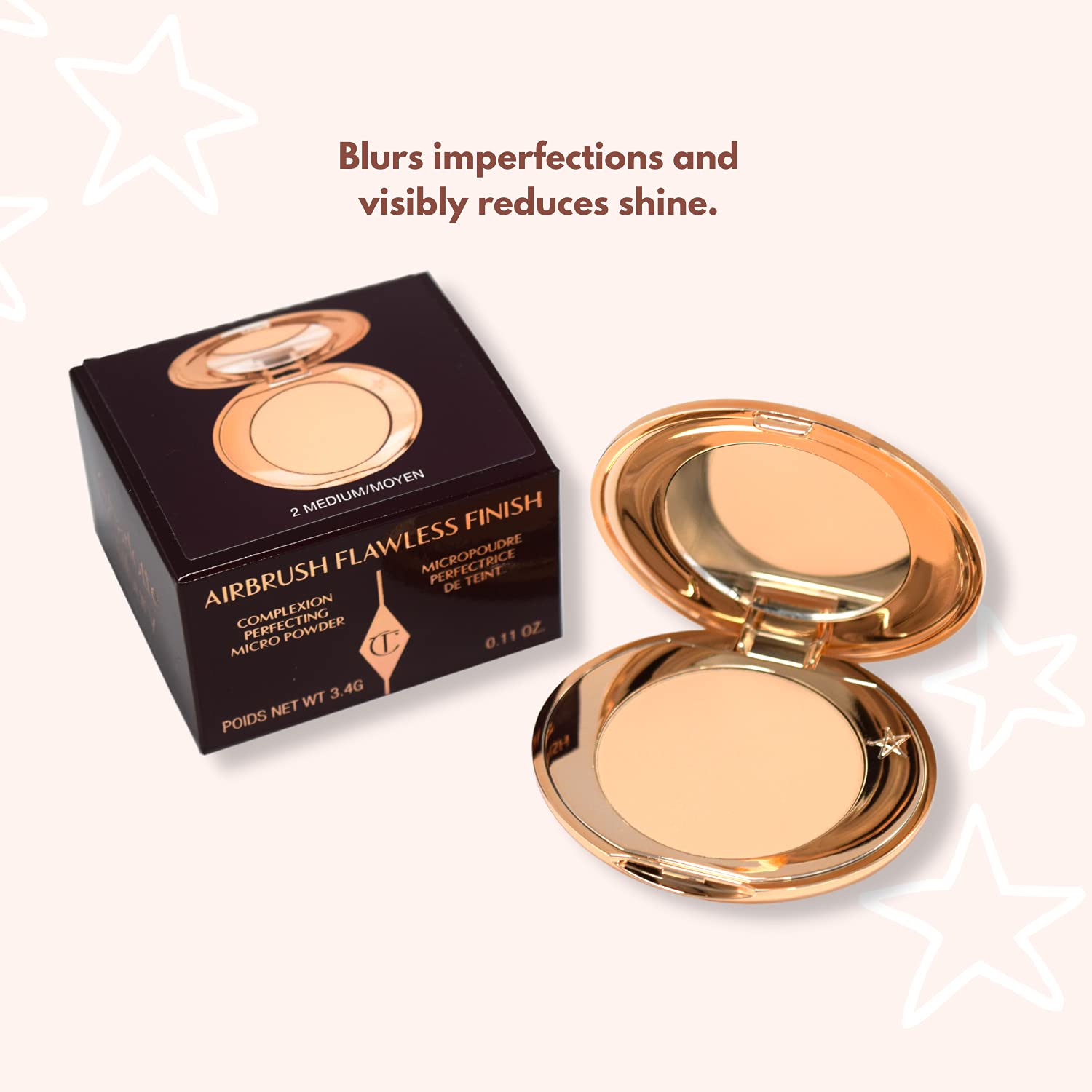 Foto 4 pulgar | Polvo Facial Charlotte Tilbury Airbrush Flawless 2 Medium - Venta Internacional.